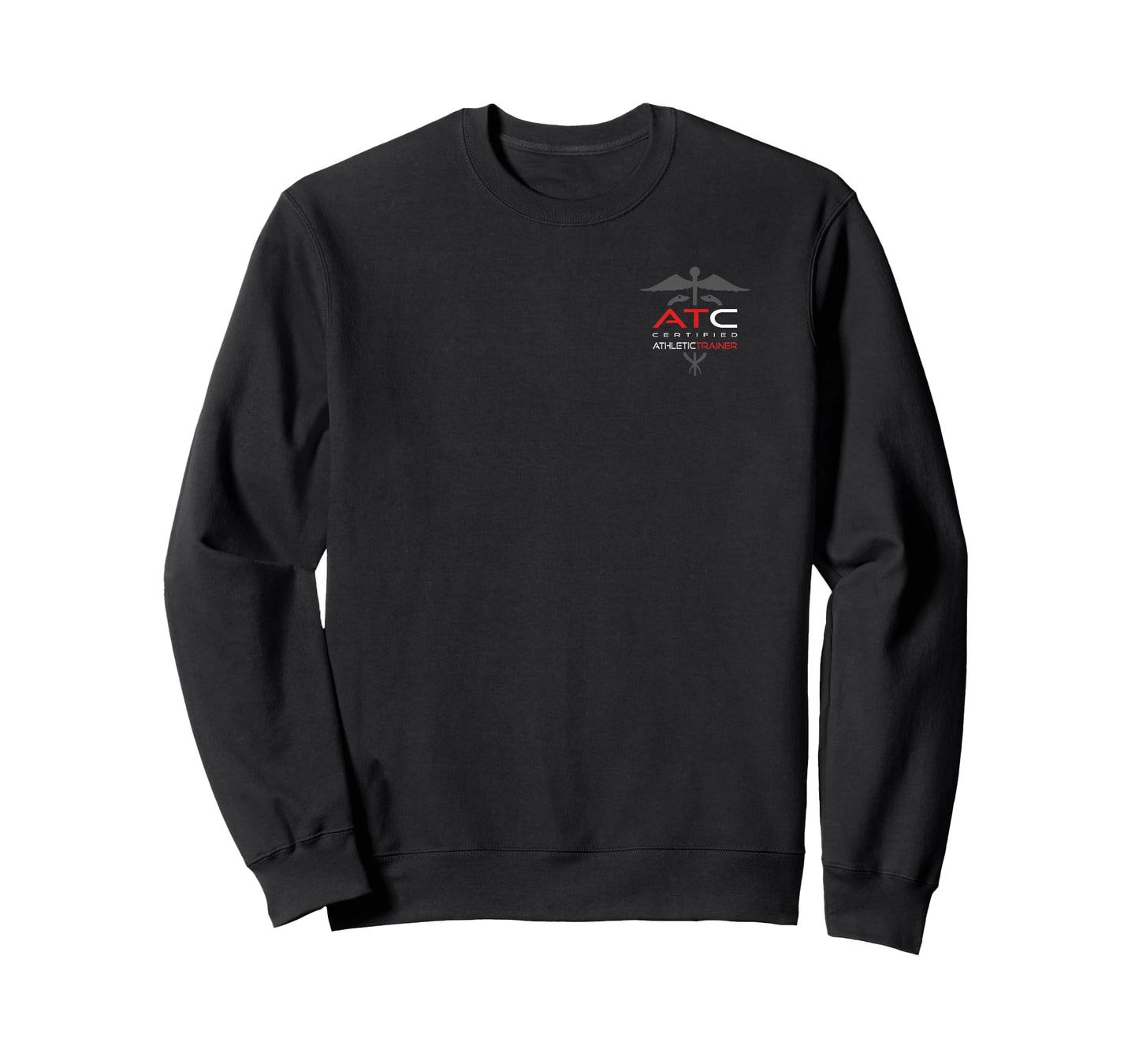 Athletic Trainer - AT - Professional Front/Back AT T-Shirt, Small, Black