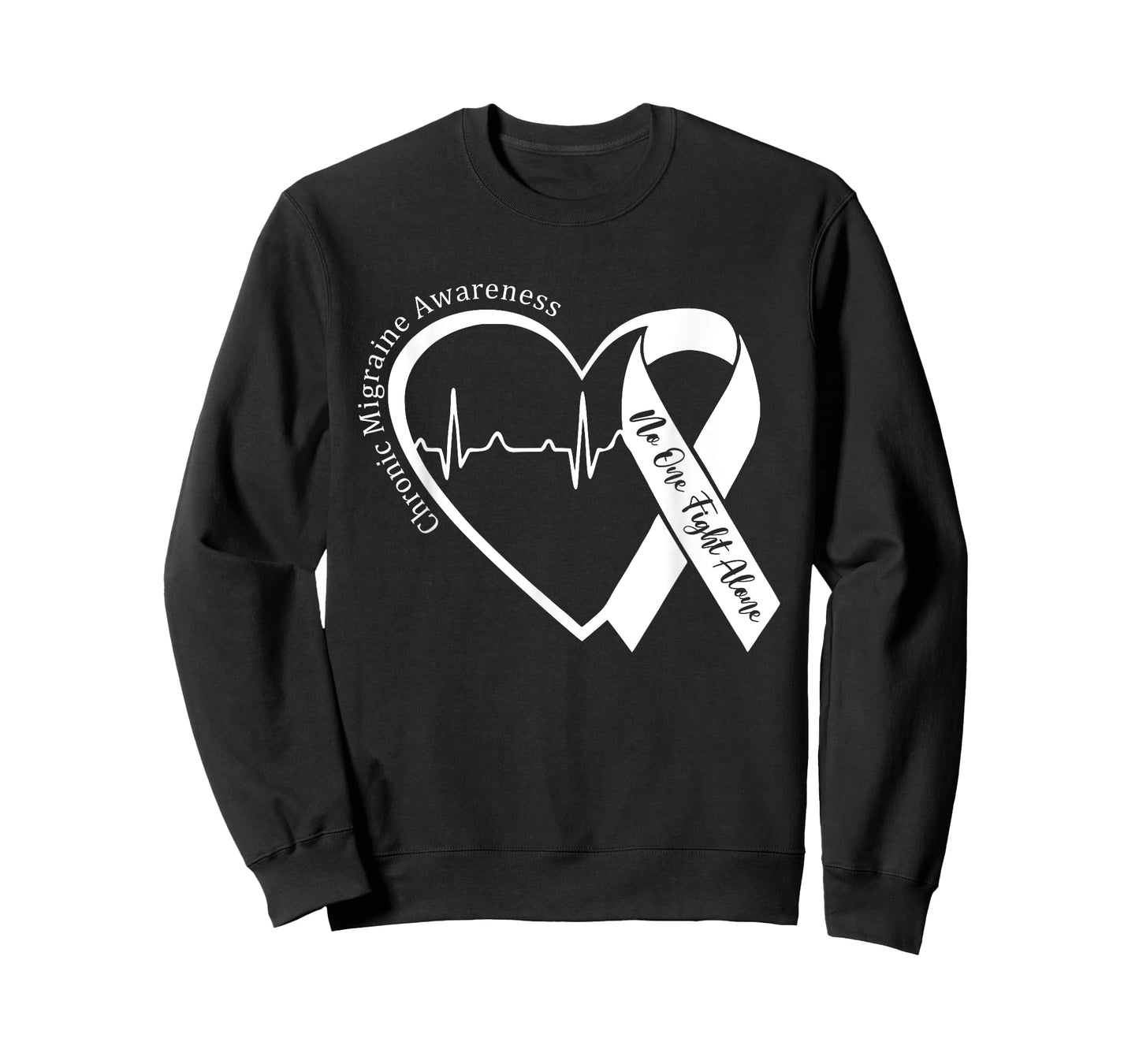 Chronic Migraine Awareness Month Heart Purple Ribbon Support T-Shirt