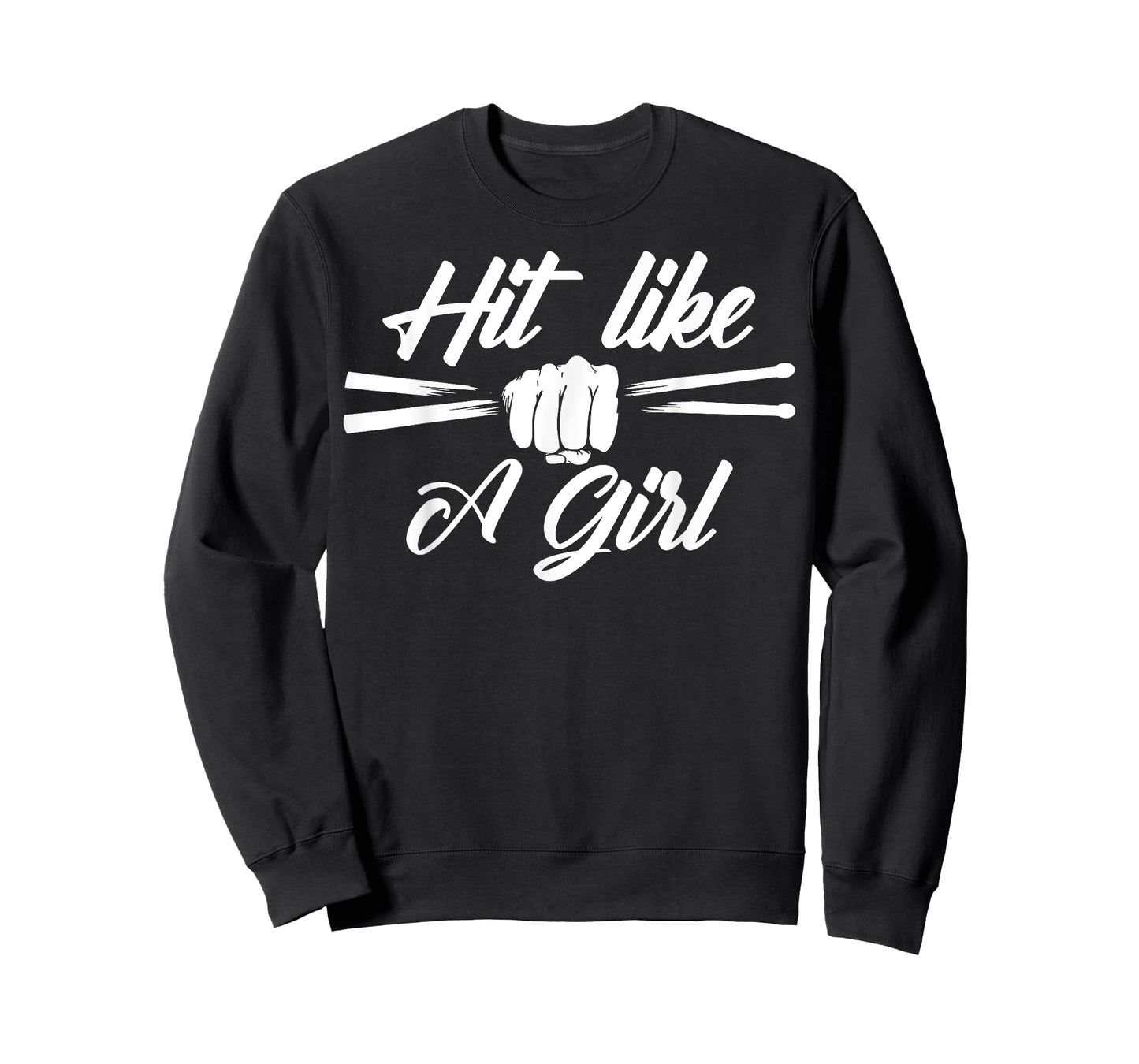 Funny Hit Like A Girl Gift For Women Kids Cool Drummer Girl T-Shirt