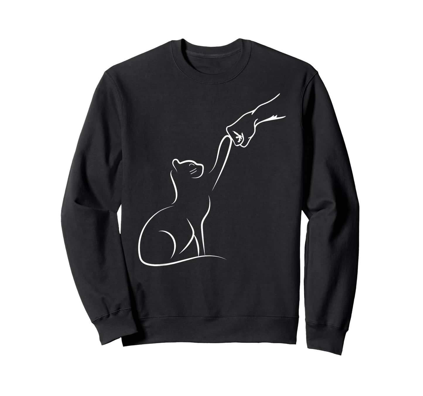 Cat Fist Bump, Cat Lover, Minimalist Cat Line Drawing T-Shirt