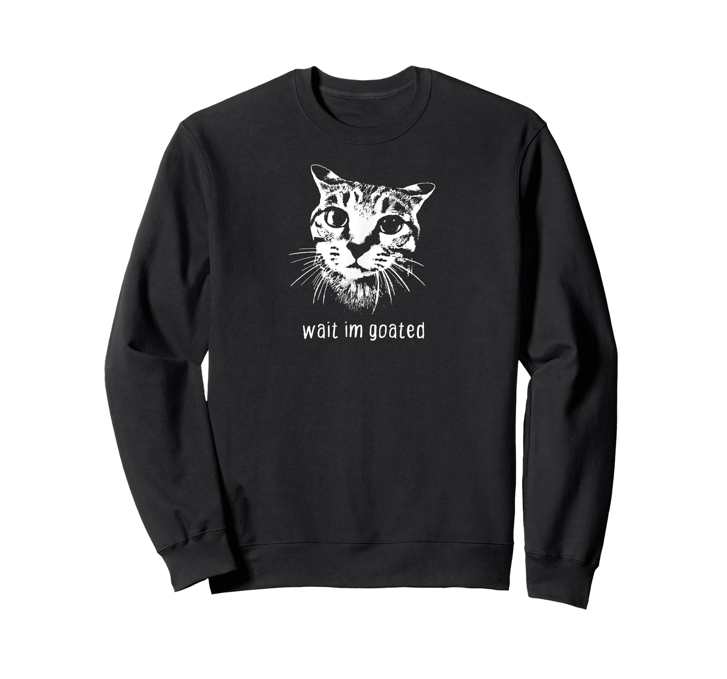 Wait I'm Goated Funny Cat Meme Men Women Girls Kids T-Shirt