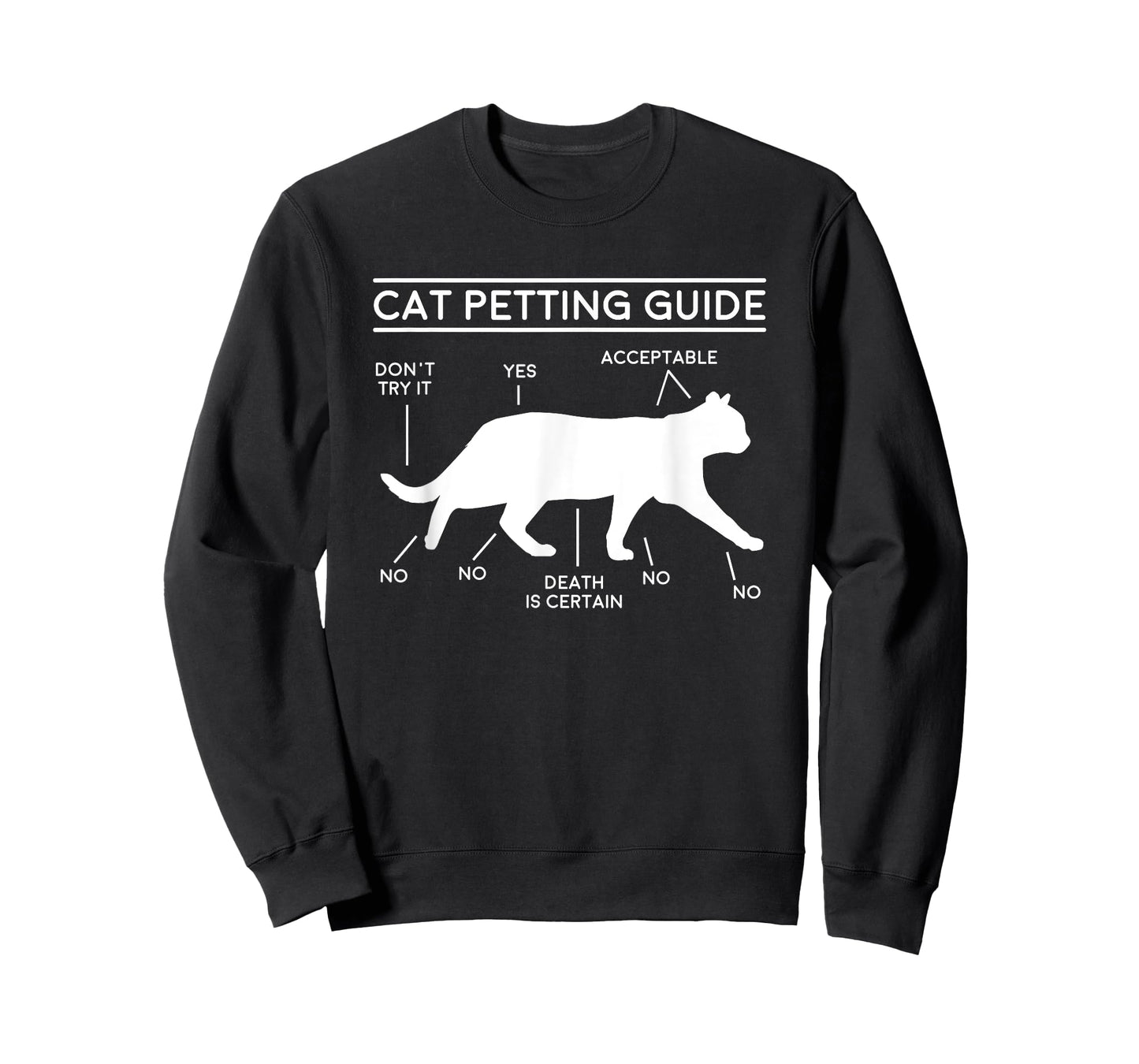 Cat Owner Petting Guide Funny T-Shirt for Men Women Girls Kids