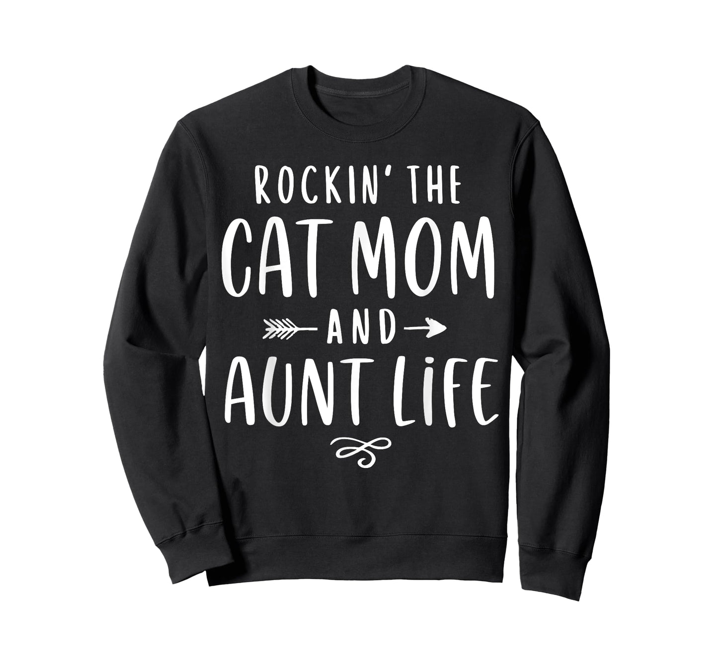 Rockin' The Cat Mom And Aunt Life Auntie Gifts Kitty Lover Men Women T-Shirt