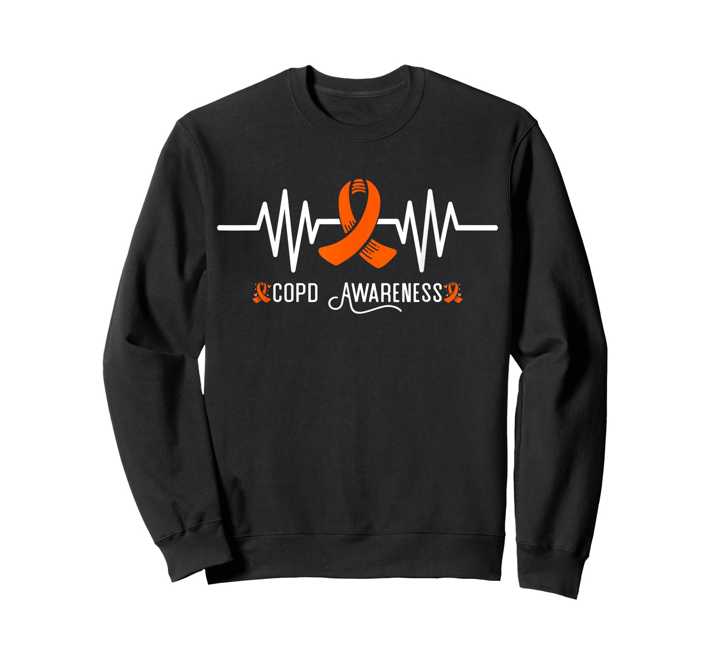COPD Awareness Heartbeat Orange Ribbon COPD Awareness T-Shirt