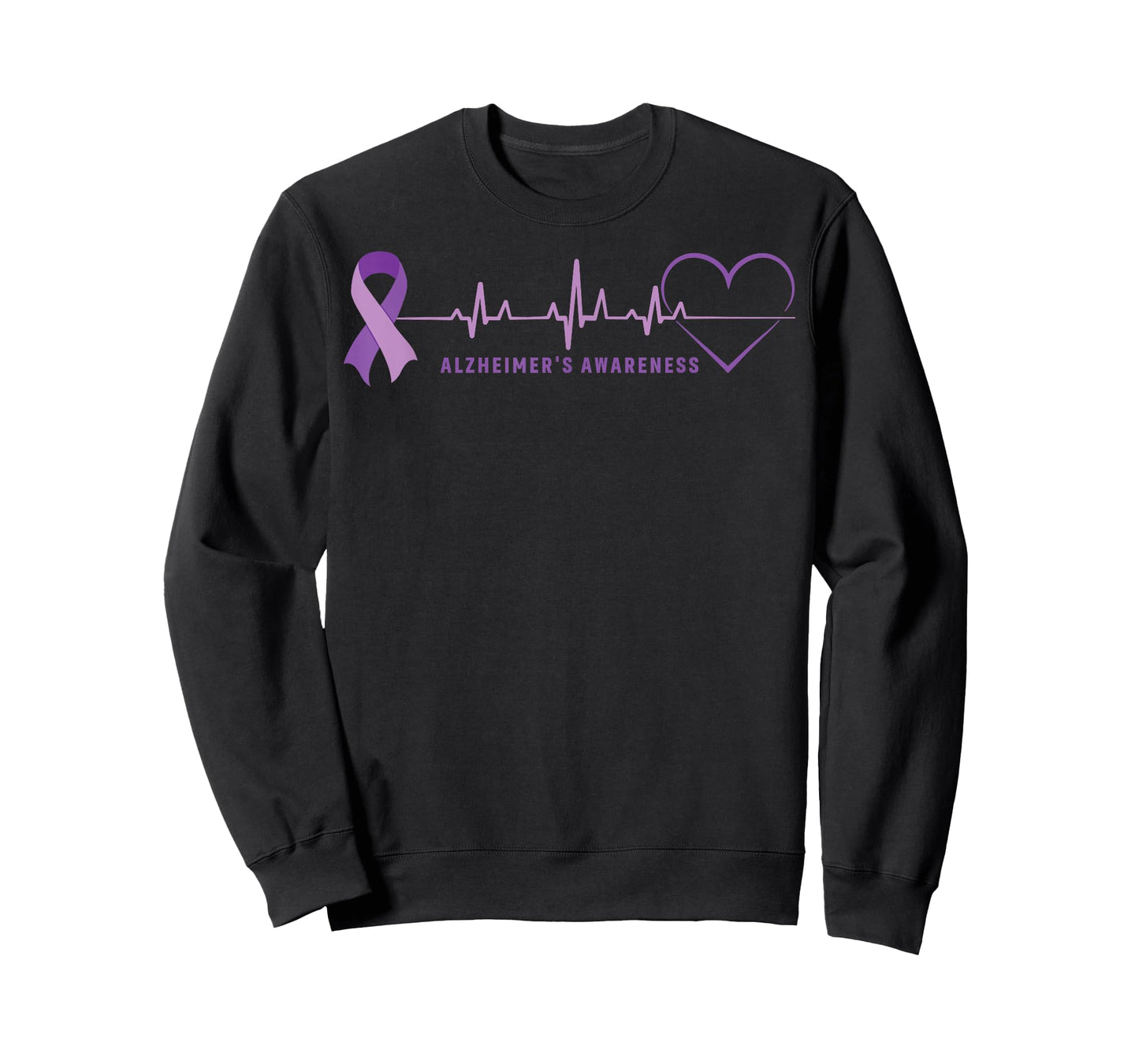 Alzheimer Disease Awareness Wear Alzheimer Ribbon Heartbeat T-Shirt