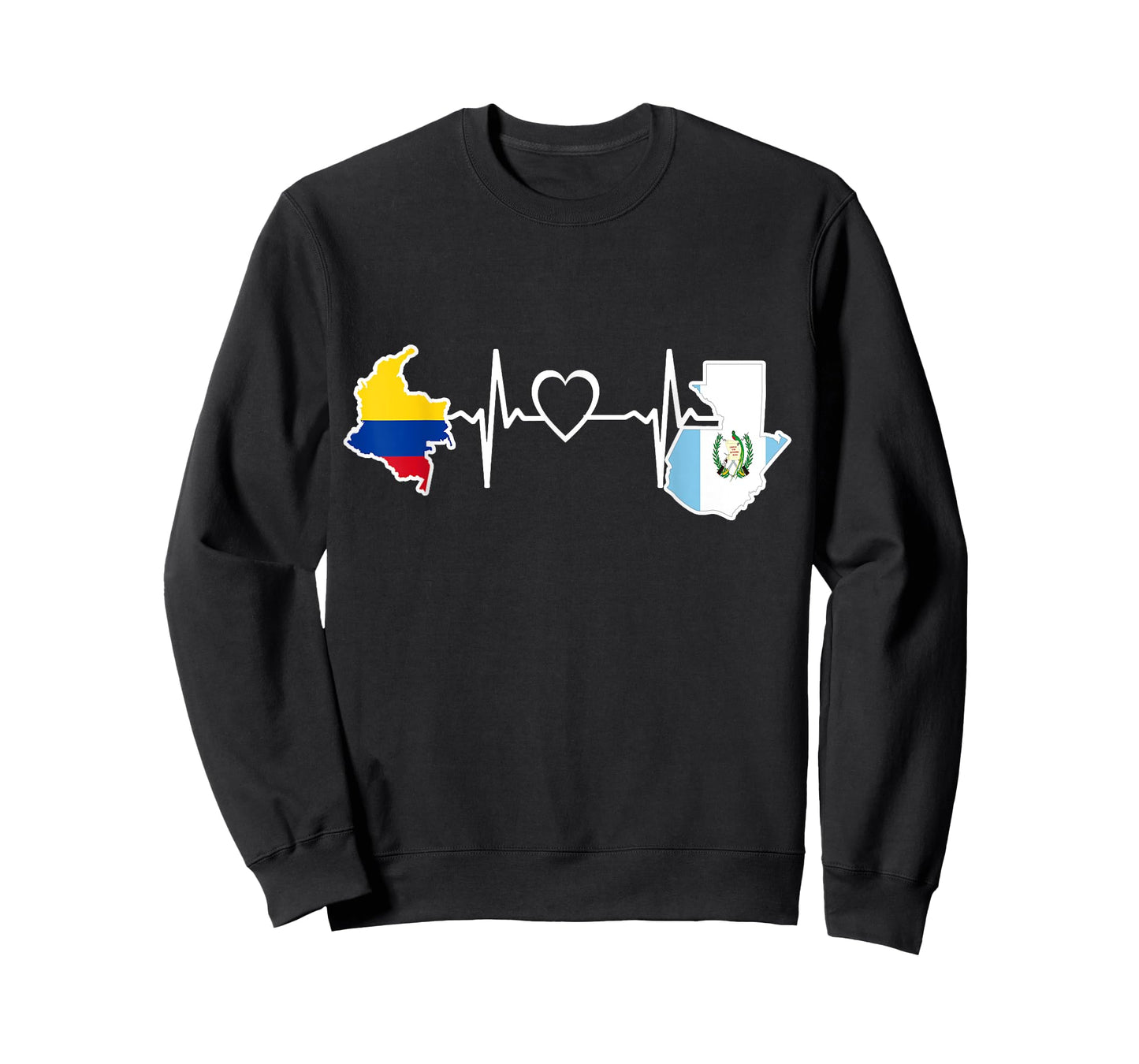 Guatemala Colombia Flag Guatemalan Colombian Heartbeat T-Shirt