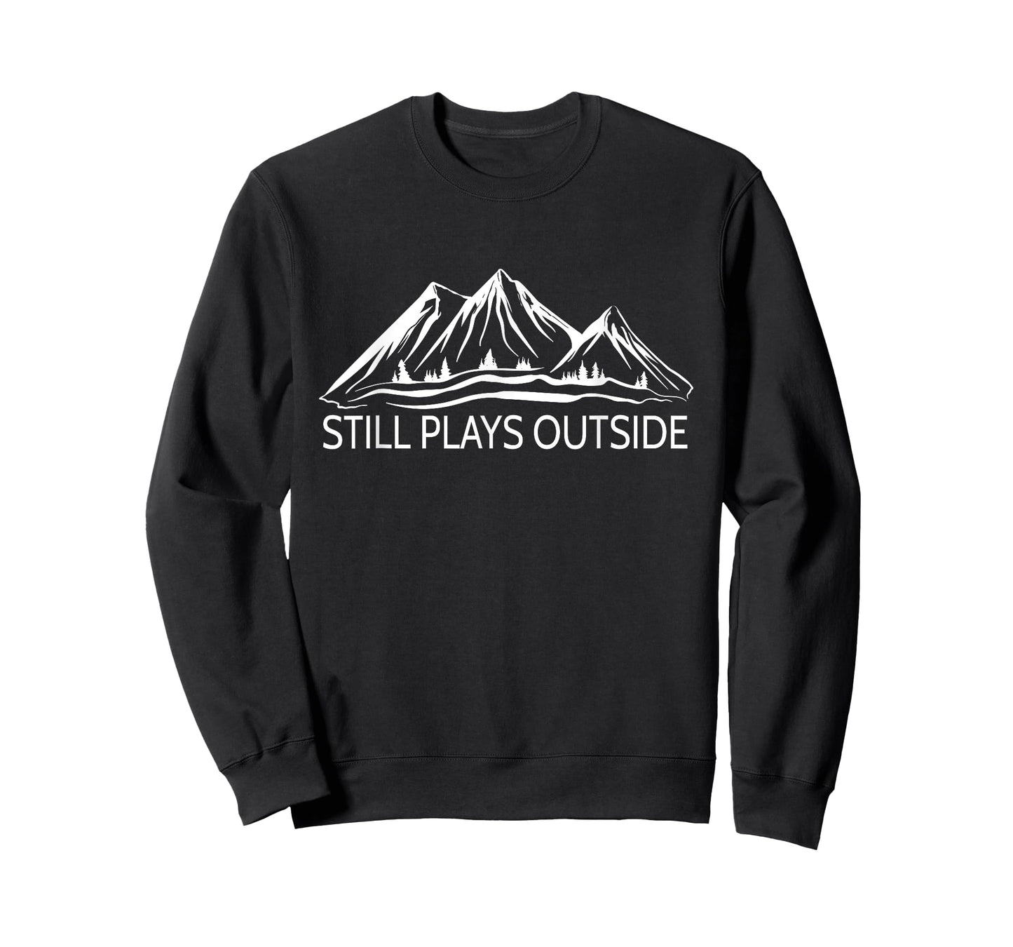 Hiking & Nature Forest Scene with Mountain Still Plays Outside Hiking and Camping T-Shirt, Green, Small