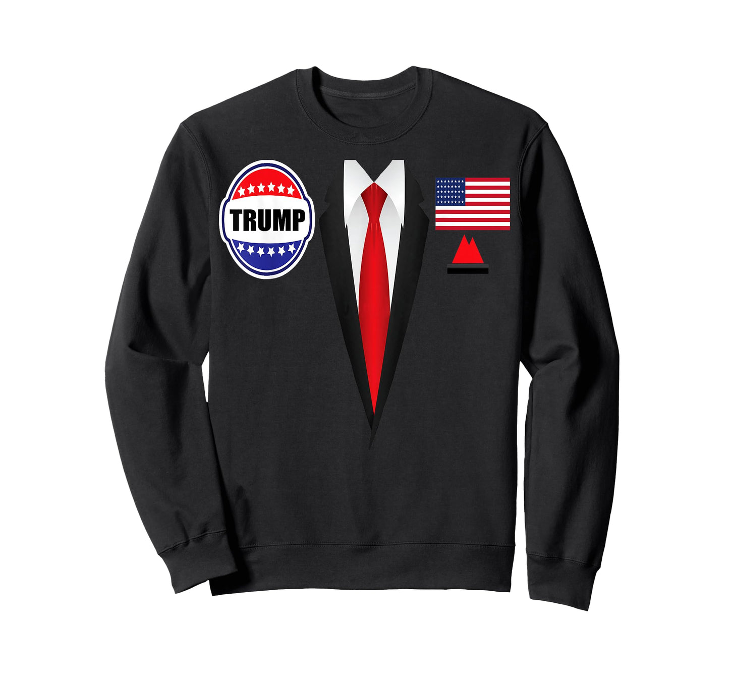 President Trump Shirt Suit Halloween Lazy Costume Flag T-Shirt