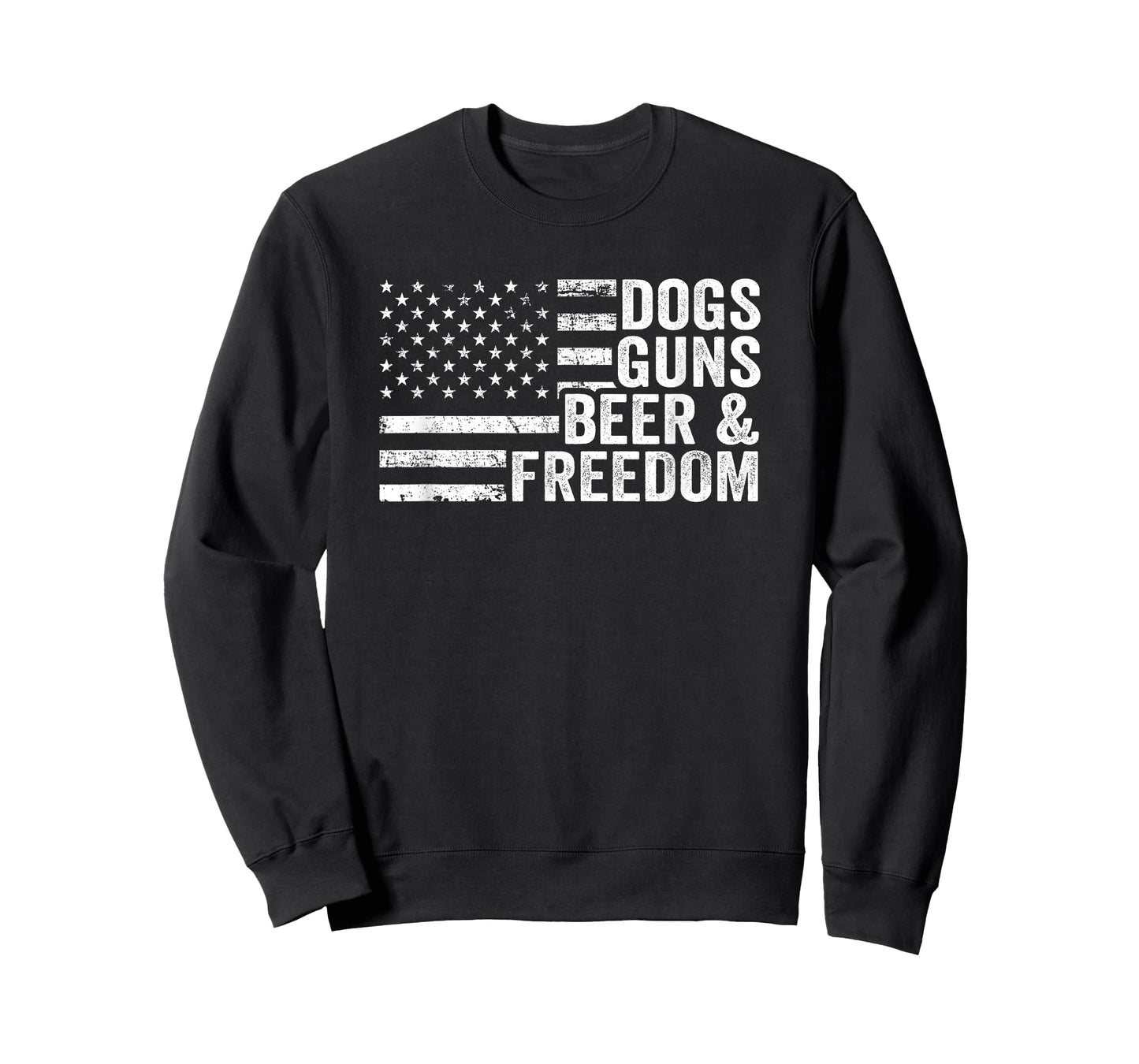 DOGS GUNS & BEER FREEDOM - Pro Gun - Dog Lover - USA Flag Women Men T-Shirt