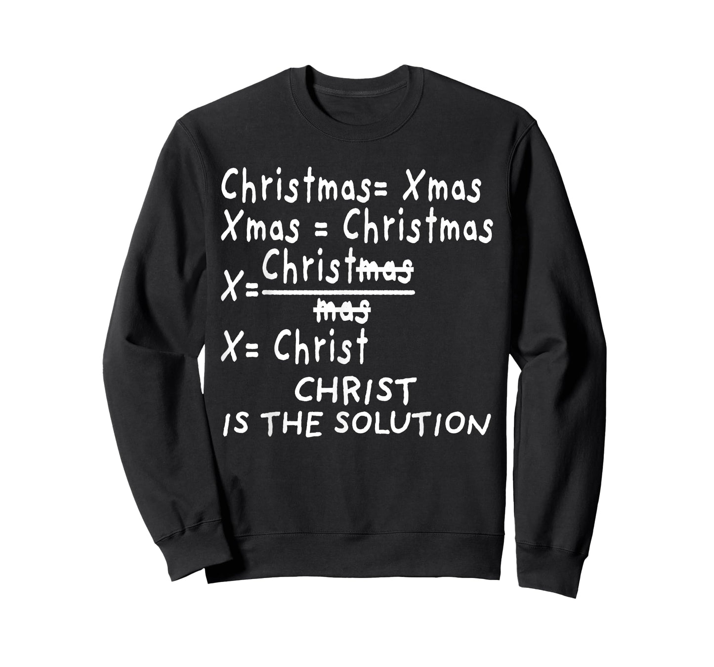 Christ Is the Solution for Catholic Christmas Math Teacher T-Shirt for Men Women Kids