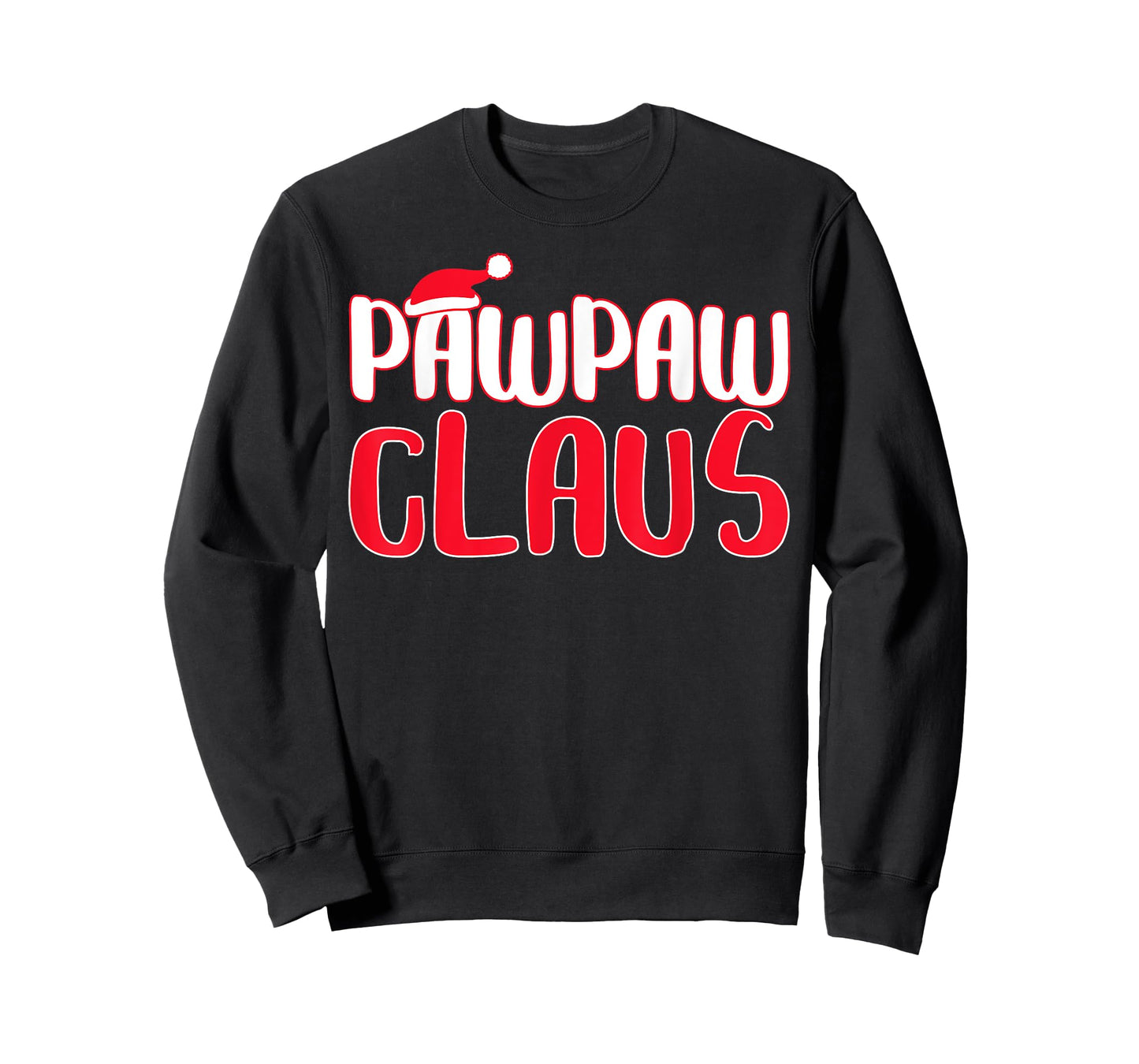 Pawpaw Claus T-Shirt - Men's Black Santa Christmas Shirt - Small - Short Sleeve - Cotton 65%, Polyester 35%