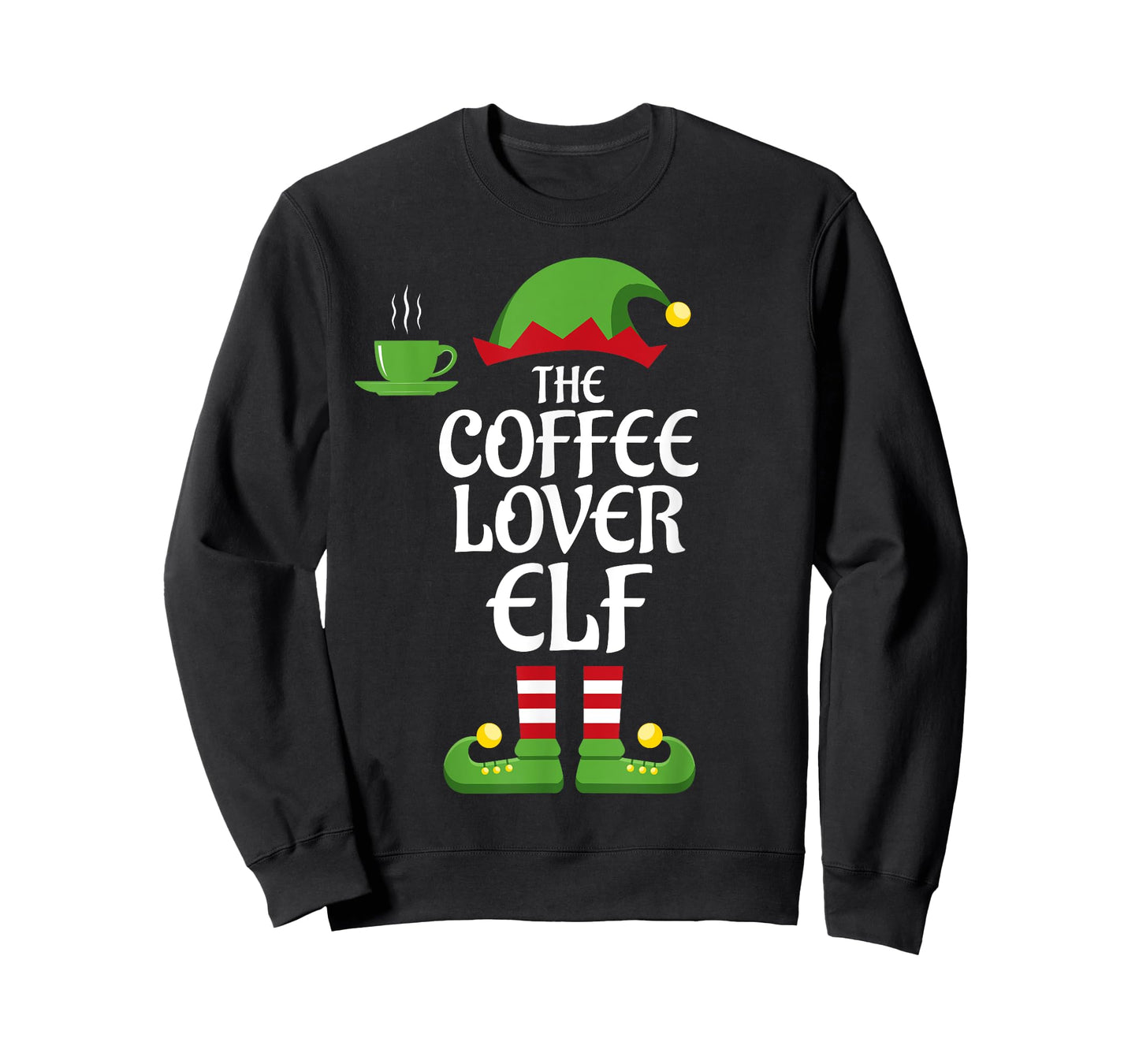 Coffee Lover Elf Family Matching Group Christmas T-Shirt