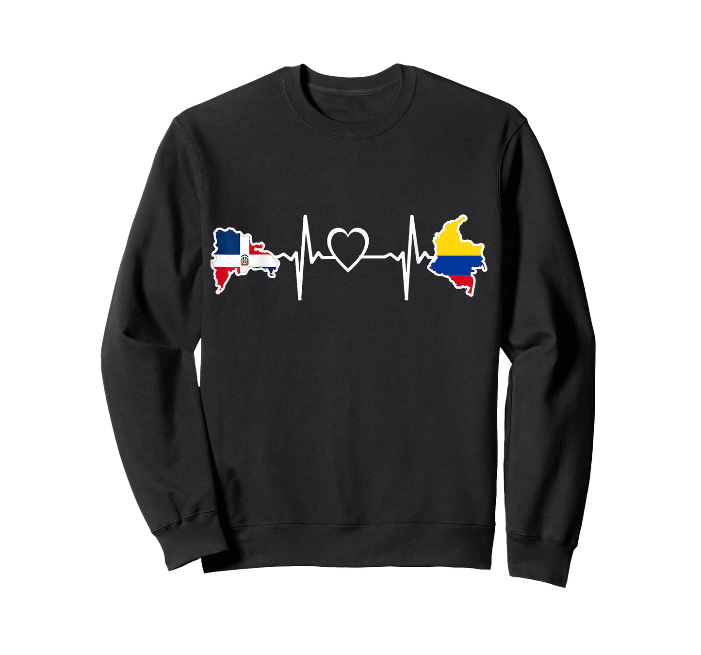 Dominican Republic Colombian Flag Heartbeat T-Shirt