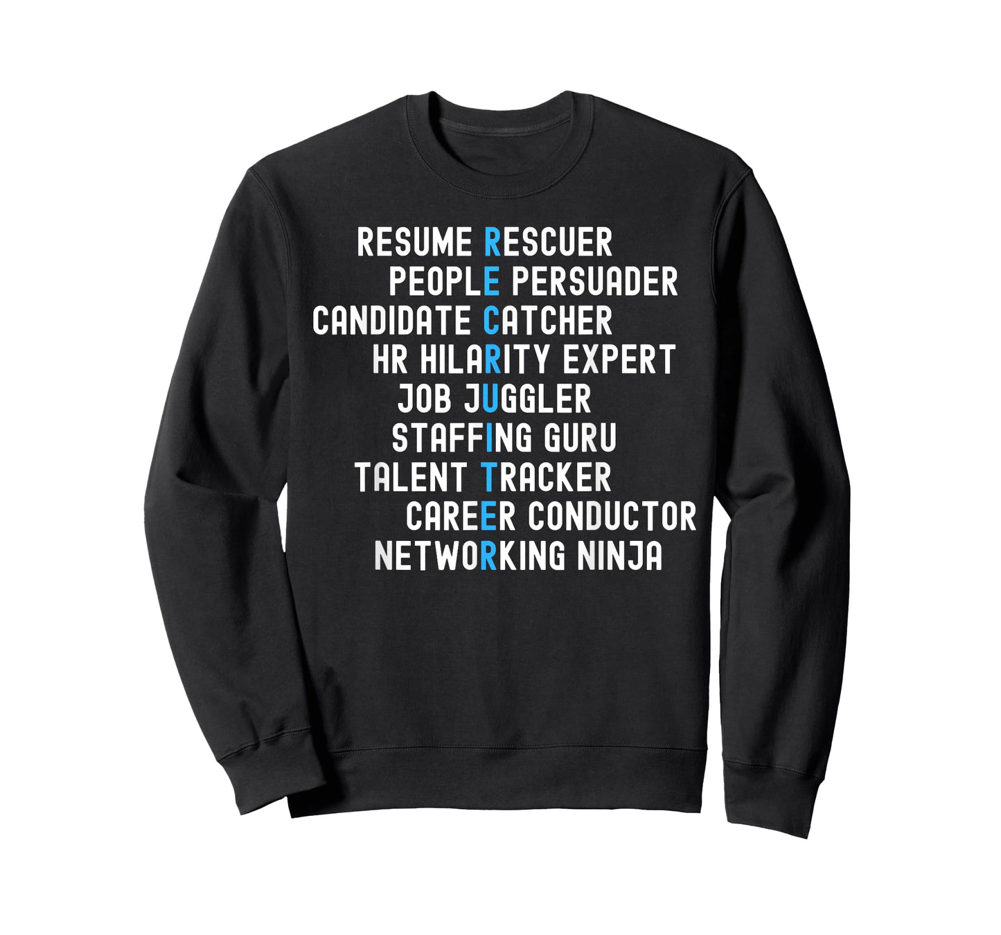 Click Like for Recruitment Funny Recruiter Definitions with Job Responsibilities Unisex-Adults Black T-Shirt