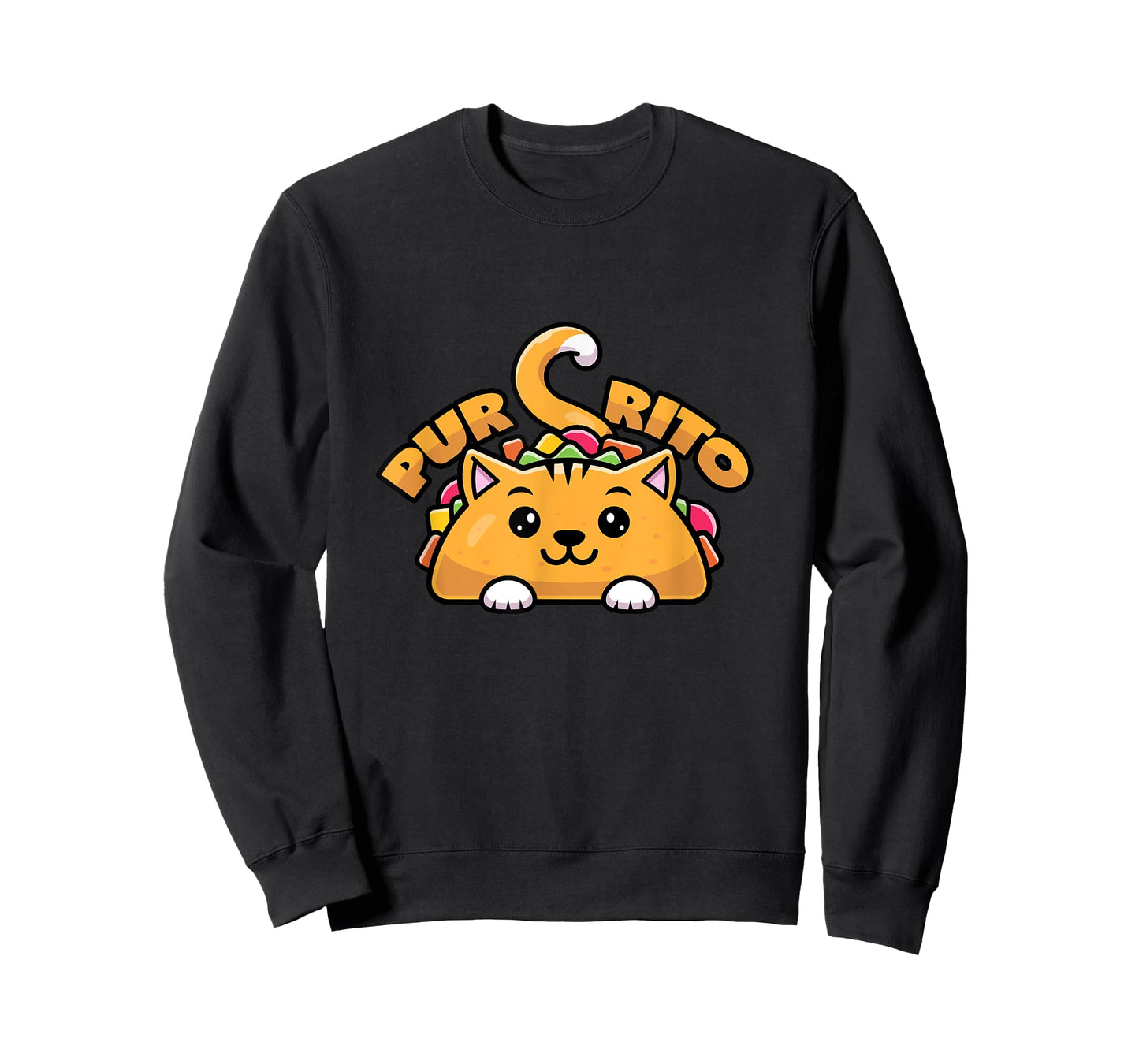 Purring Burrito Cat Pun T-Shirt for Men Women Girls Kids