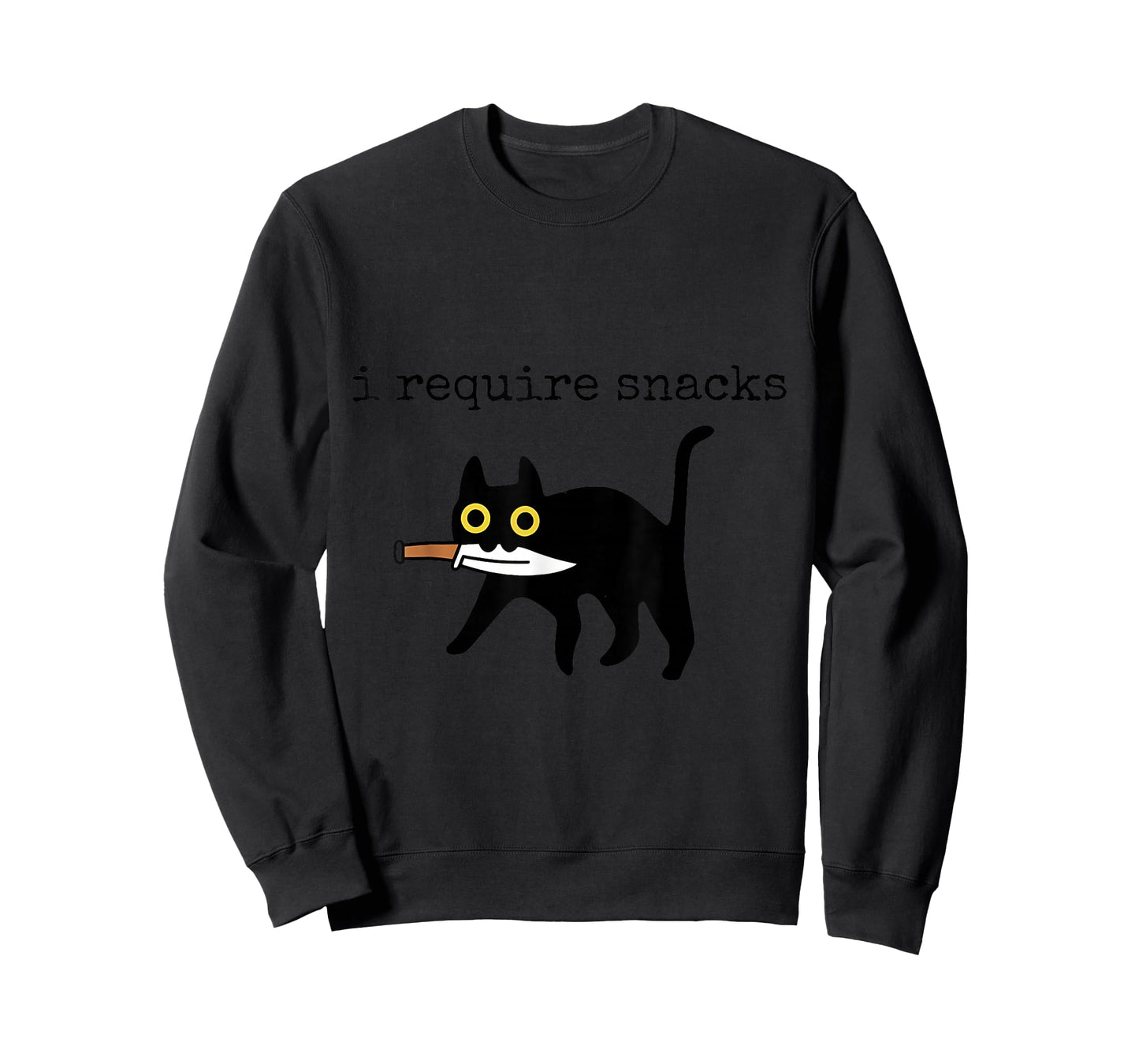 I Require Snacks Funny Black Cat Funny Quote Cat Lovers T-Shirt