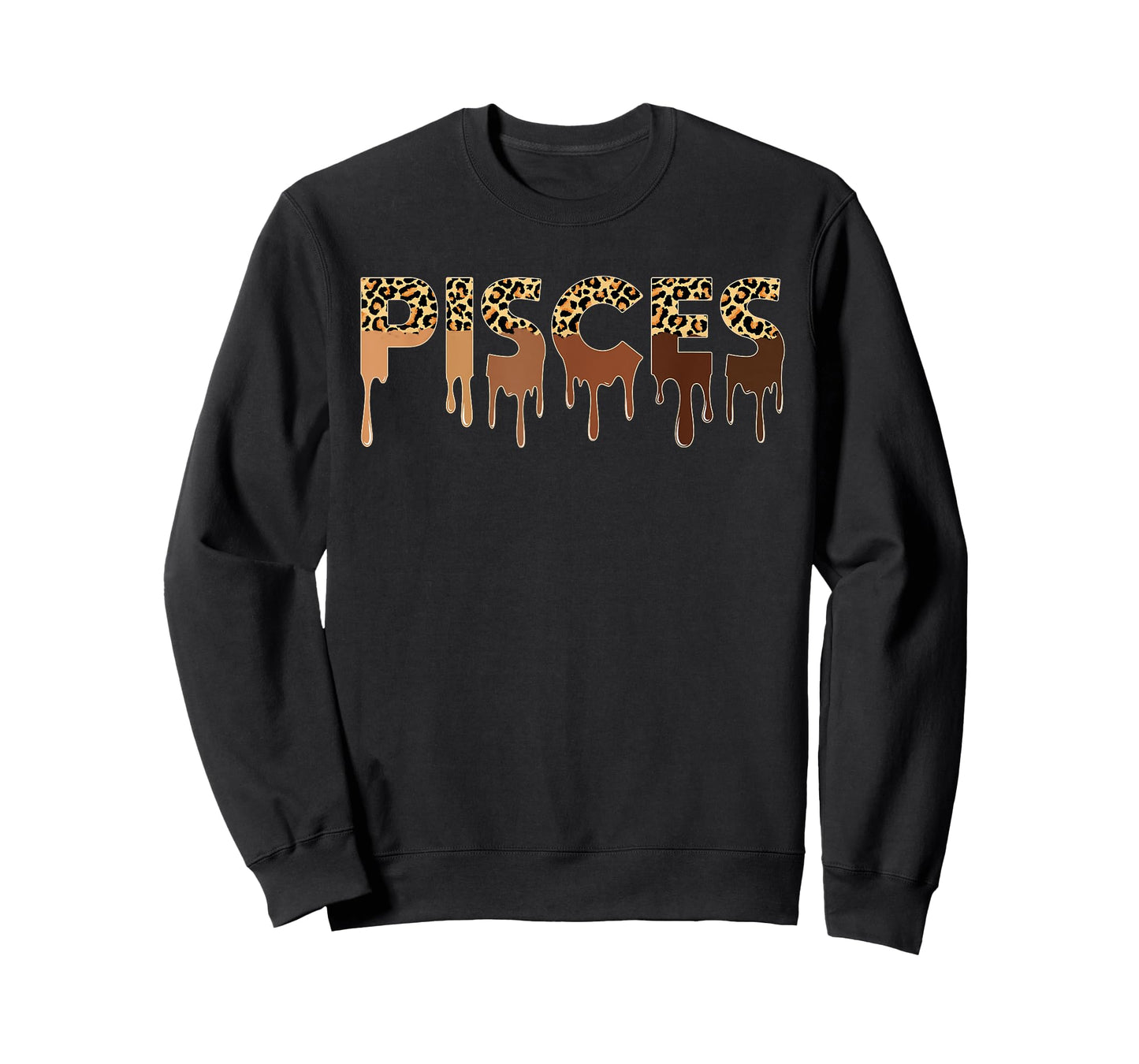 Pisces Zodiac Shirt Afro Black Women Leopard Dripping T-Shirt