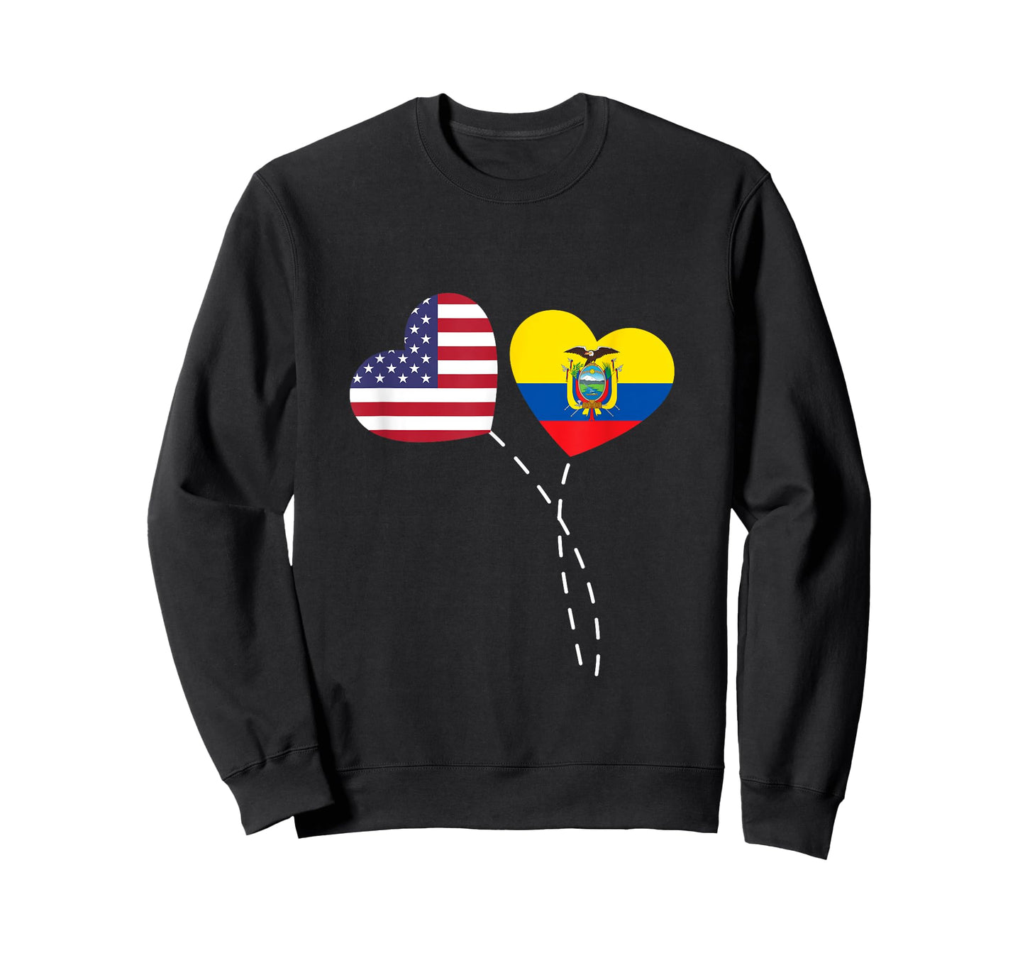 Loving USA Ecuador Flag Heart Ecuadorian Americans Love T-Shirt