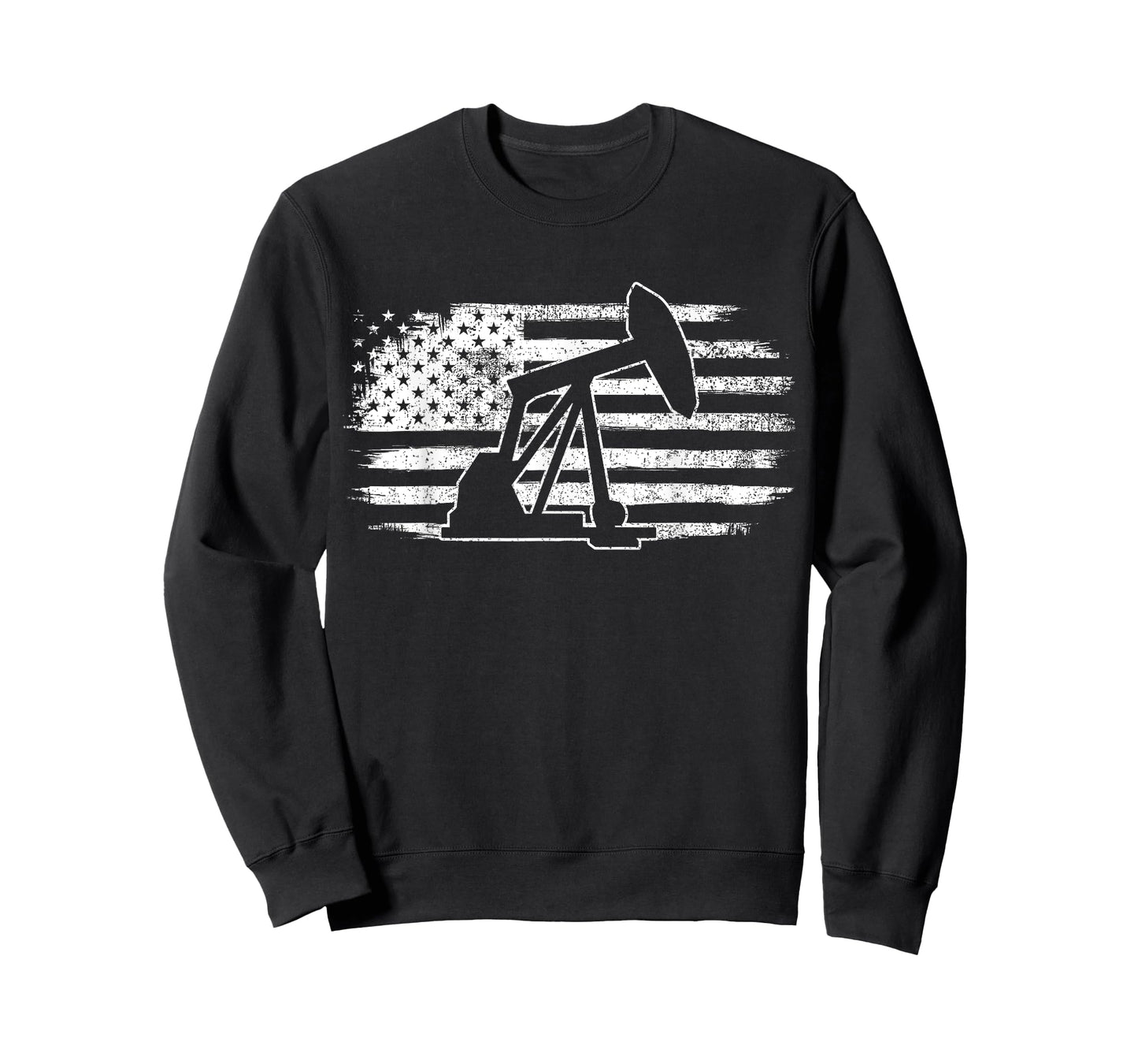 Oil Rig American Flag Pump Jack Oilfield Worker T-Shirt