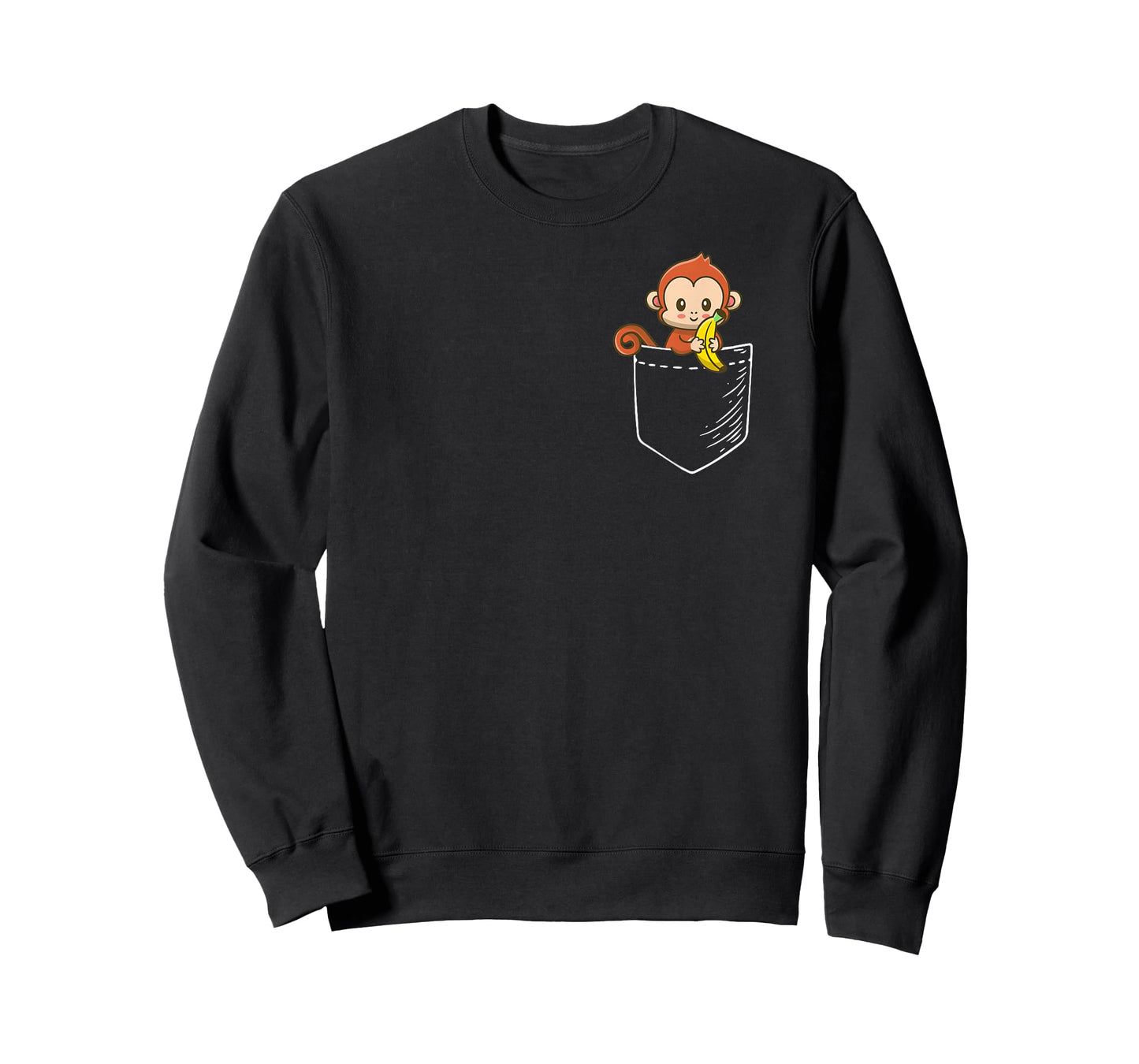 Boys Girls Kids Pet Monkey Banana Lover in a Pocket T-Shirt