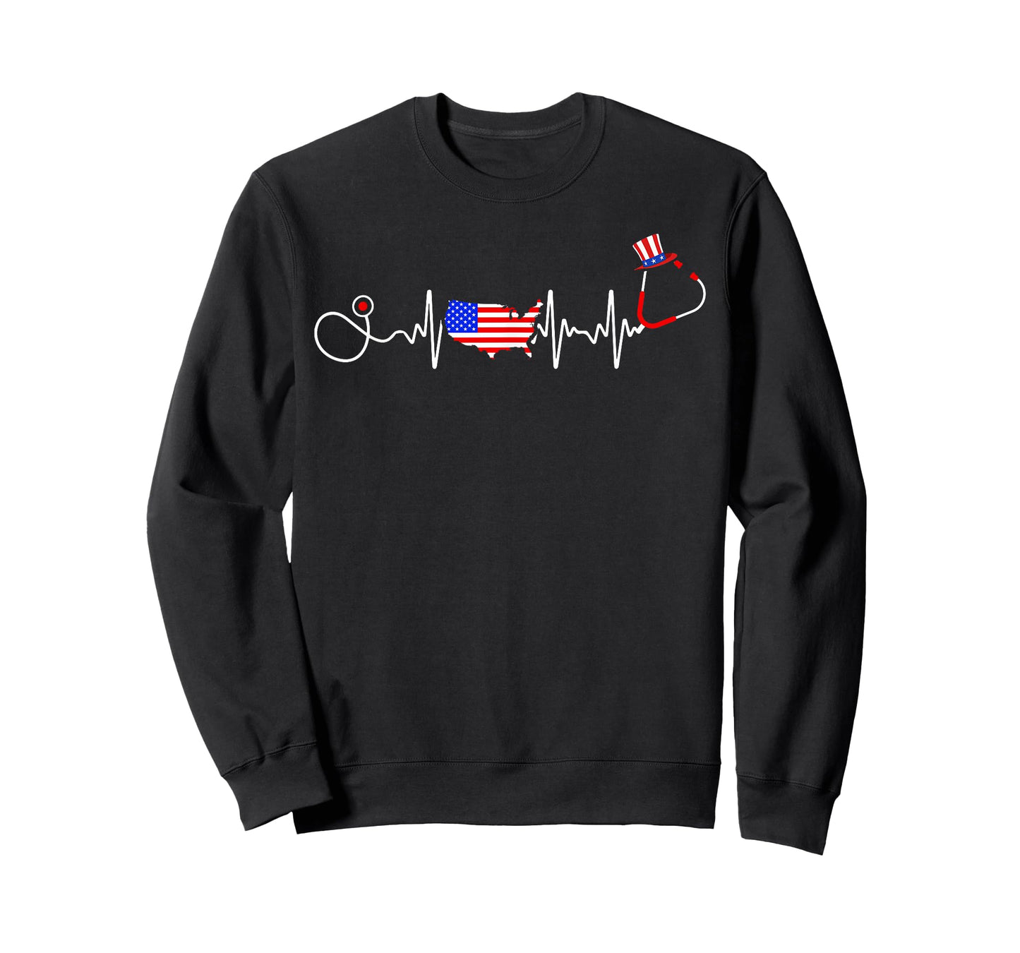American Nurse 4th Of July USA Flag Map Patriotic RN Nursing T-Shirt