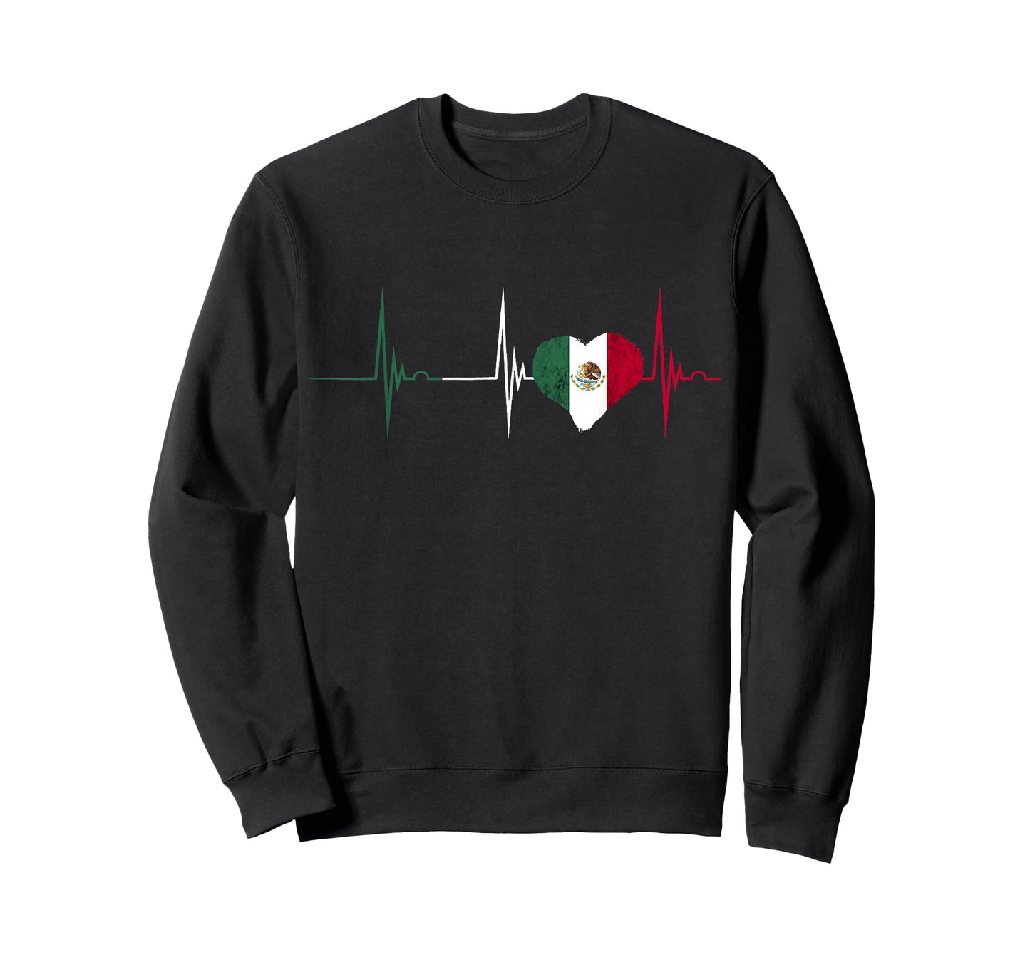 Mexican Flag Cardiogram Heartbeat EKG Pulse Heart Mexico T-Shirt