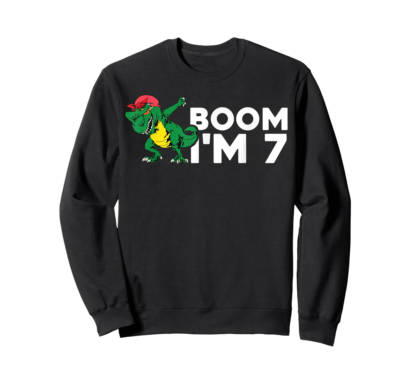 Boom Im 7 Shirt Kid Dabbing Dinosaur Birthday 7 Year old Boy T-Shirt