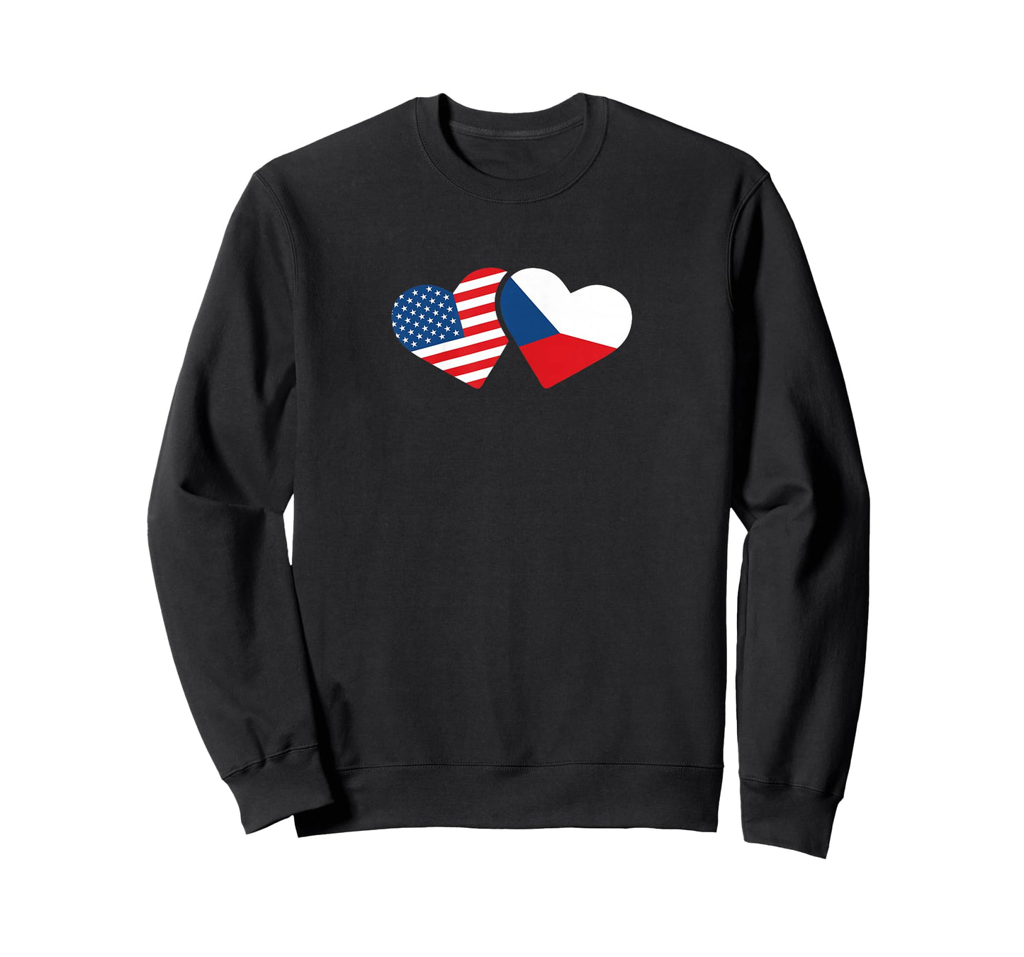 Czech Republic USA Flag T Shirt Heart Czech Americans Love T-Shirt