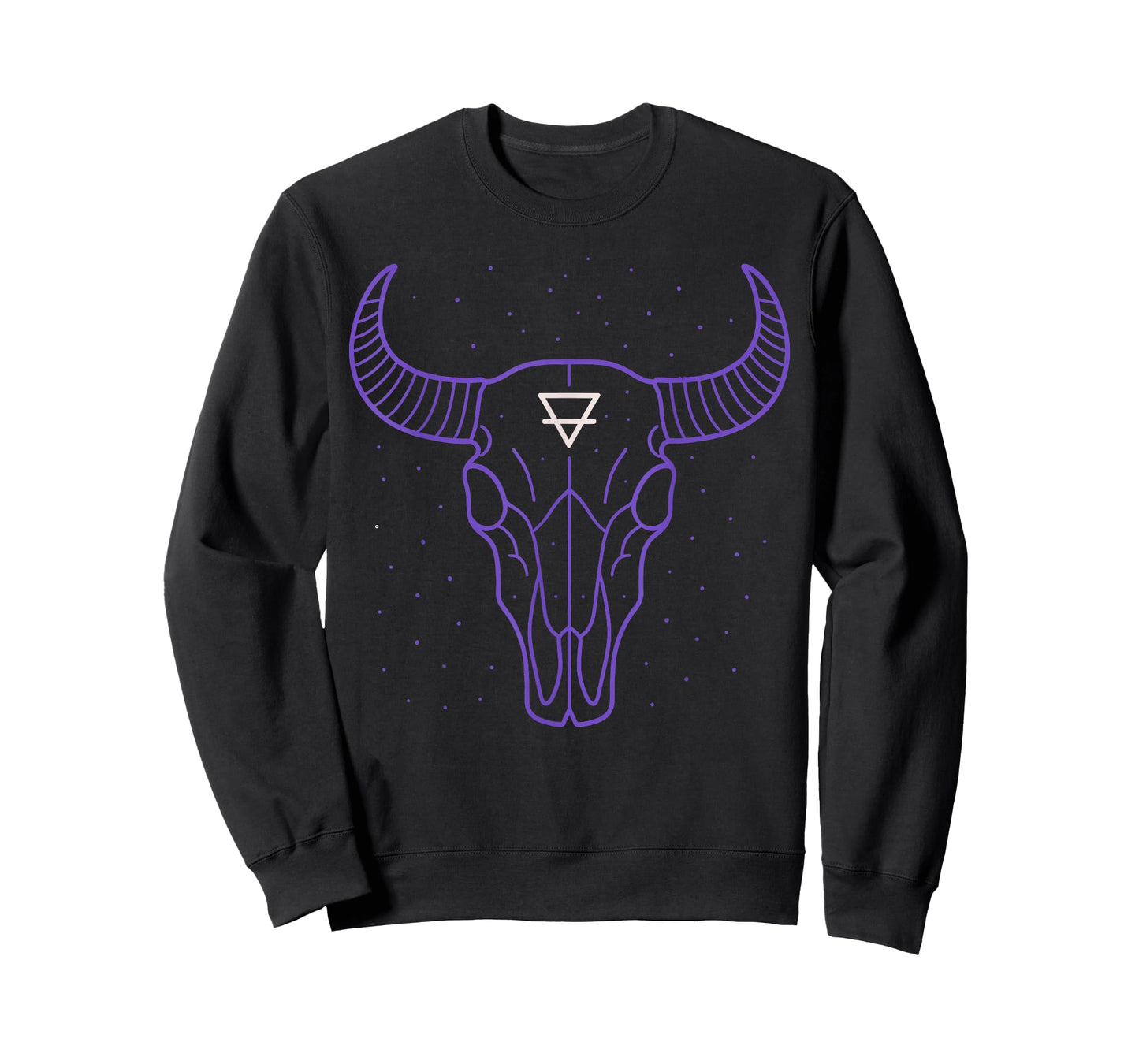 Bull Skull Earth Symbol Tribal Cosmic Line Art T-Shirt