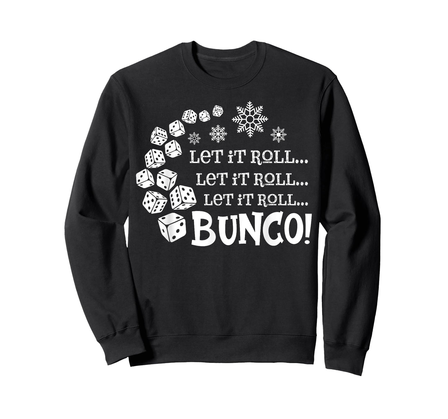 Let It Roll Bunco Game Dice Merry Christmas Xmas Santa Claus T-Shirt