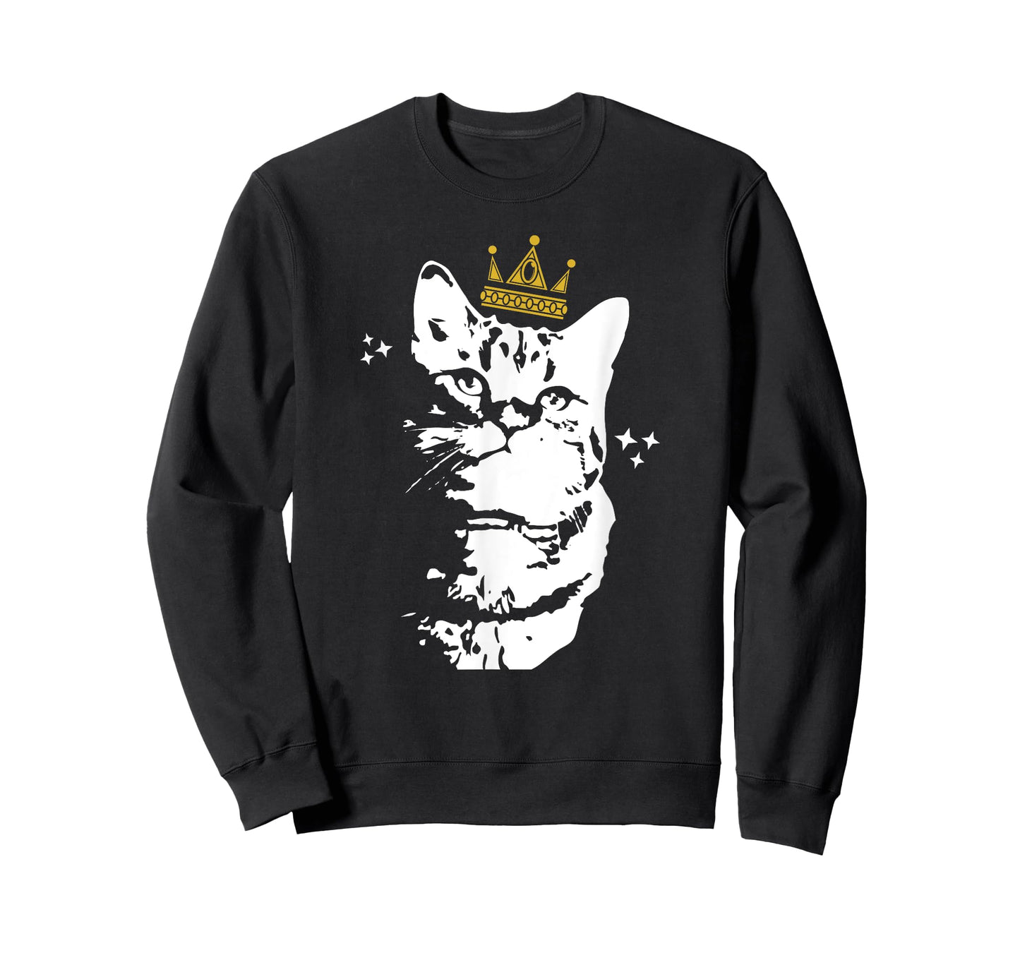 Cat Wearing Crown Funny Cat Lover Men Women Kids T-Shirt