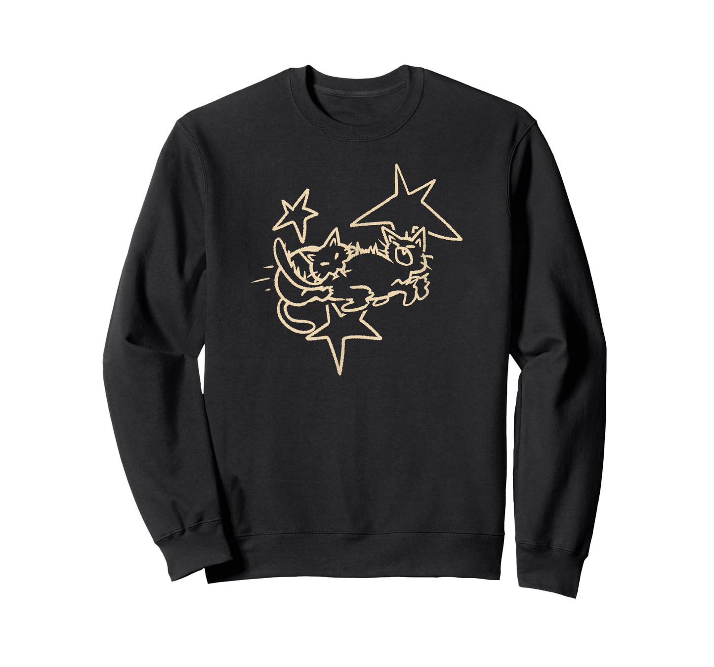 Cat Tomcat Y2K 90s Fighting under Starry Sky T-Shirt