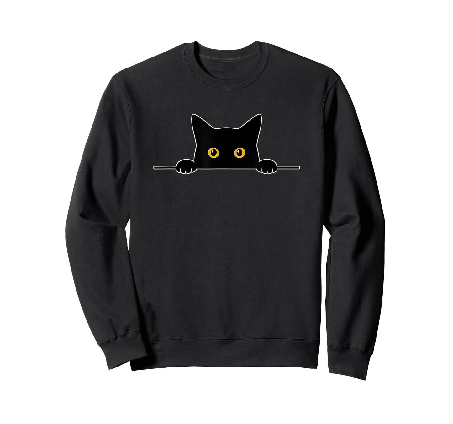 Black Cat Kitty Peeking Graphic | Cute Kitten Funny T-Shirt