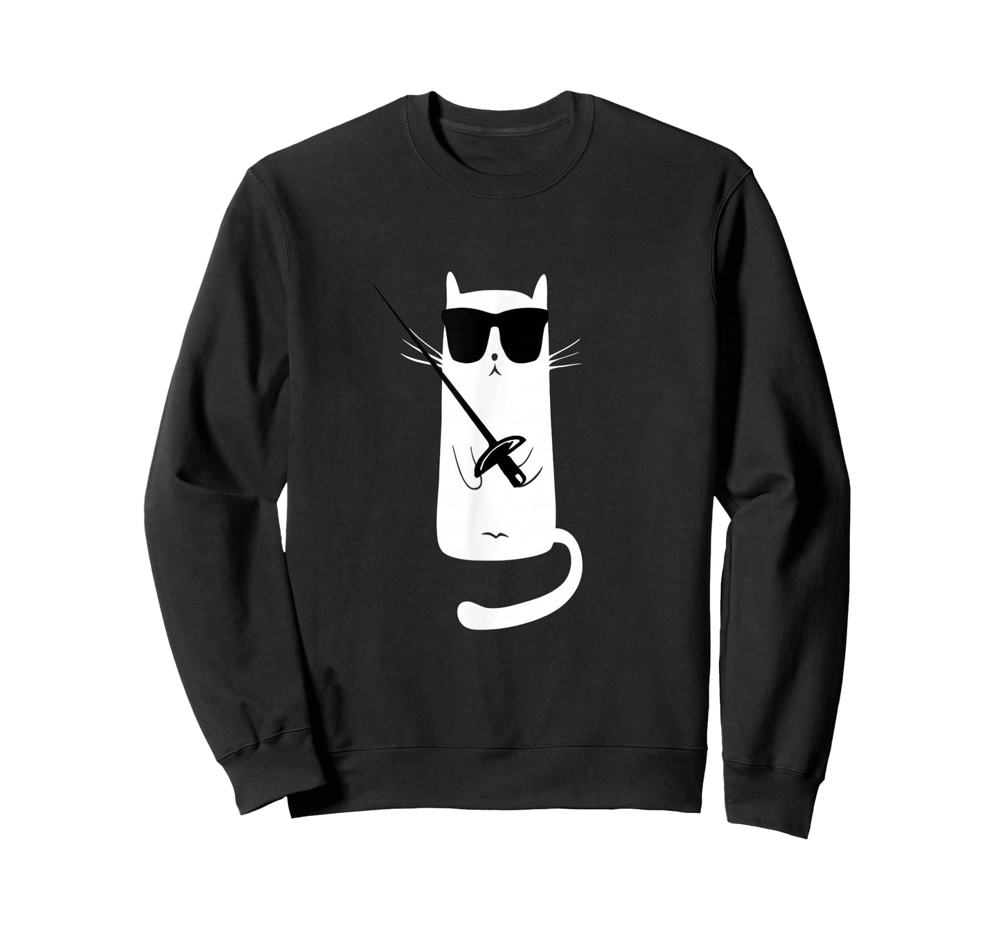 Funny Cat Wearing Sunglasses Fencing T-Shirt