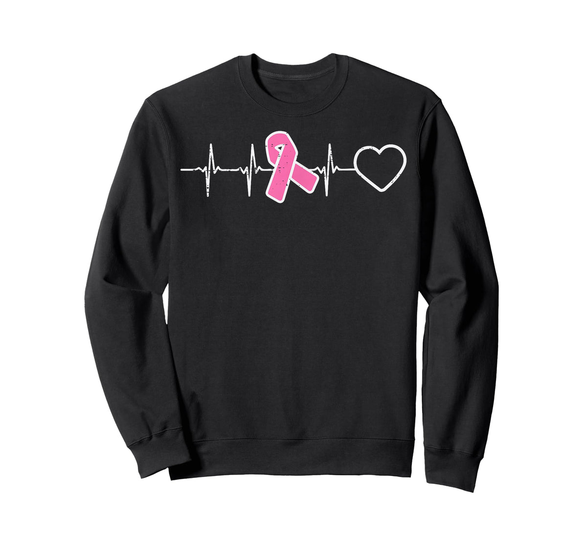 Heartbeat Pink Ribbon Nurse Srub Breast Cancer Awareness T-Shirt