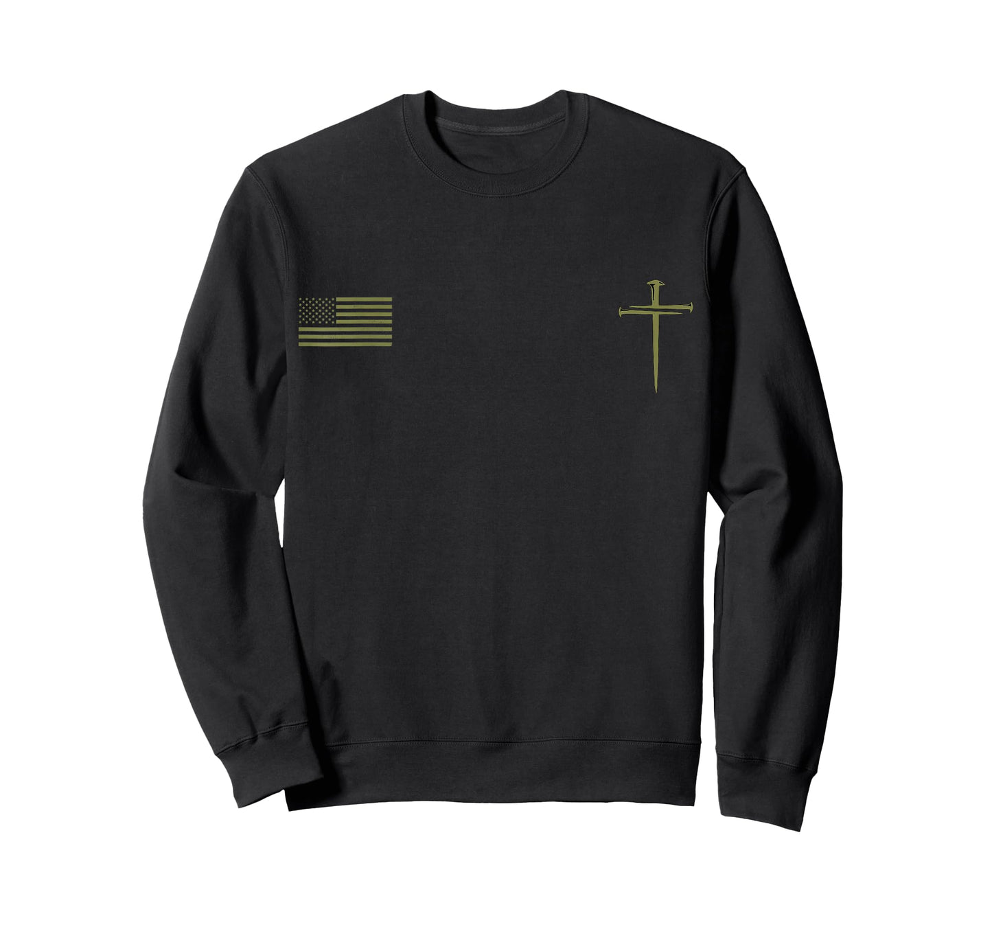 Funny Christian Jesus Christ Three Nails Cross American Flag T-Shirt
