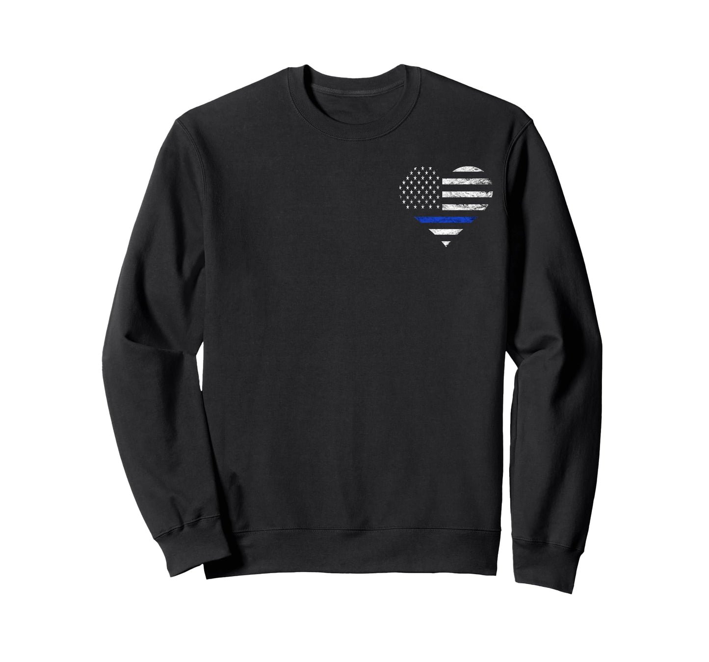 Police Officer Heart Flag American Thin Blue Line Deputy T-Shirt