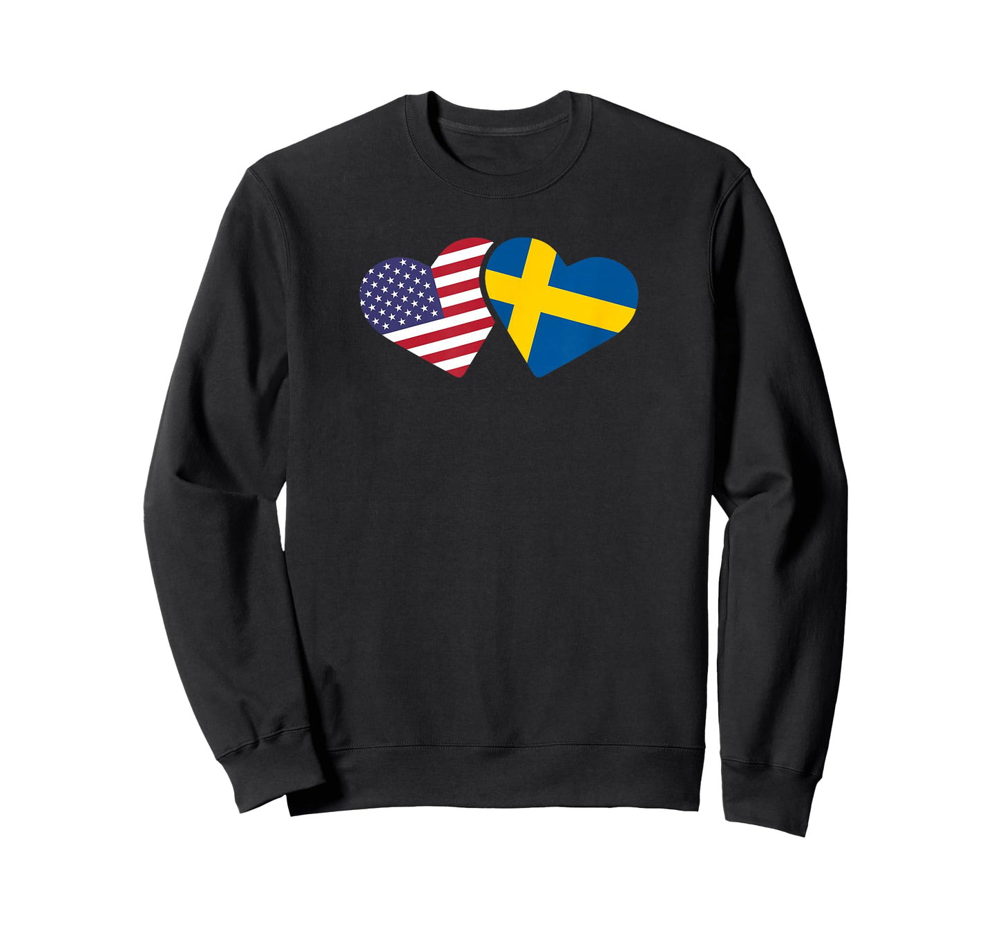 Sweden USA Flag T Shirt Heart Swedish American Love Roots T-Shirt