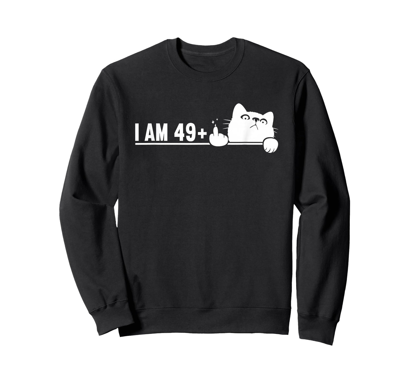 I Am 49 Plus 1 Middle Finger For A 50th Birthday cat mom dad T-Shirt