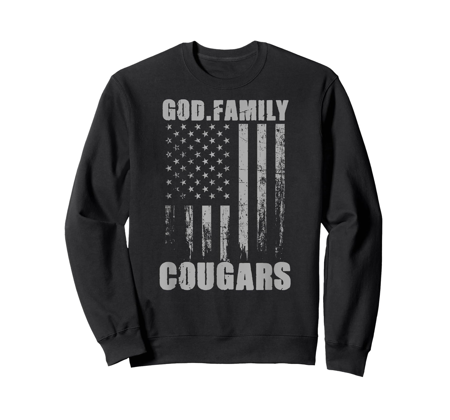 Chino Valley Cougars God. Family. Vintage USA Flag T-Shirt