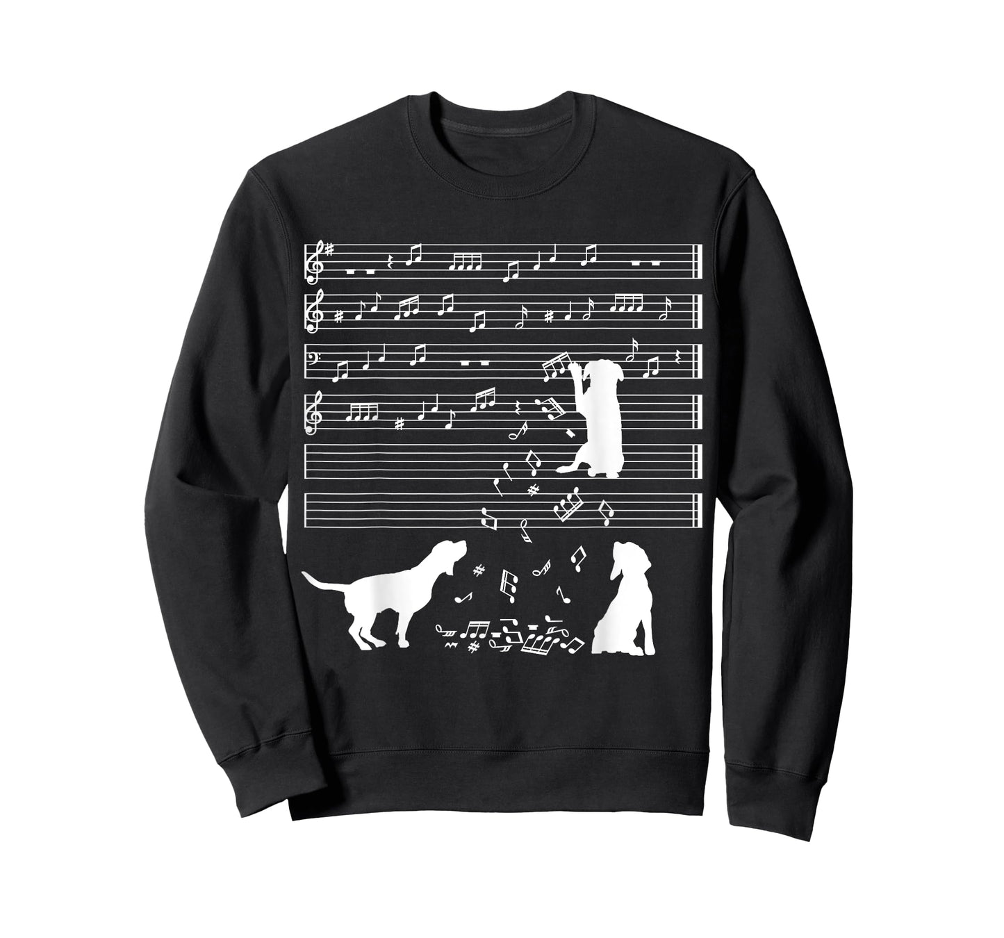 Cute Canine Dog Musical Note Clef Musician T-Shirt for Men Women Kids
