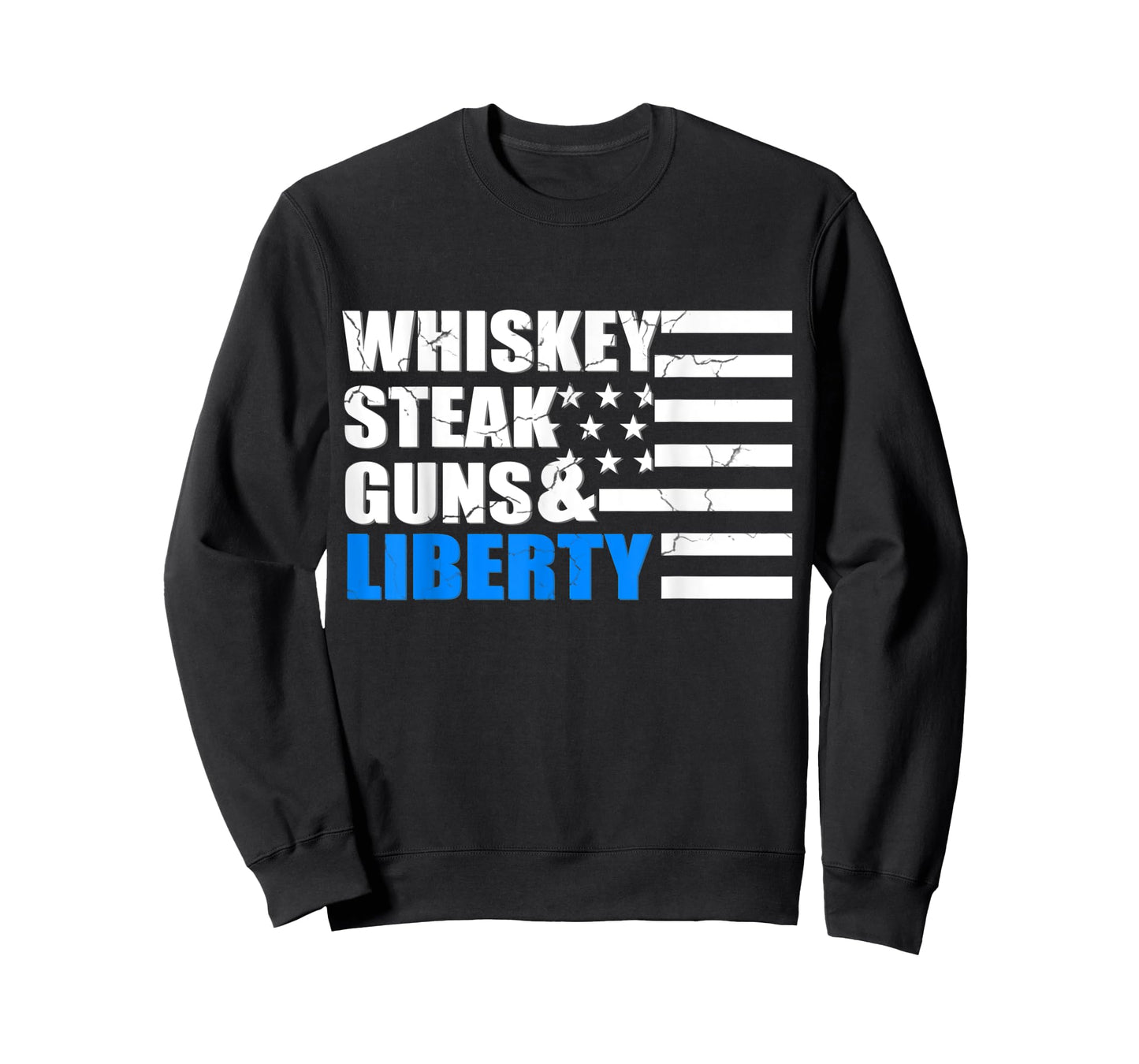 Whiskey, Steak, Guns & Liberty USA Flag American T-Shirt for Women Men