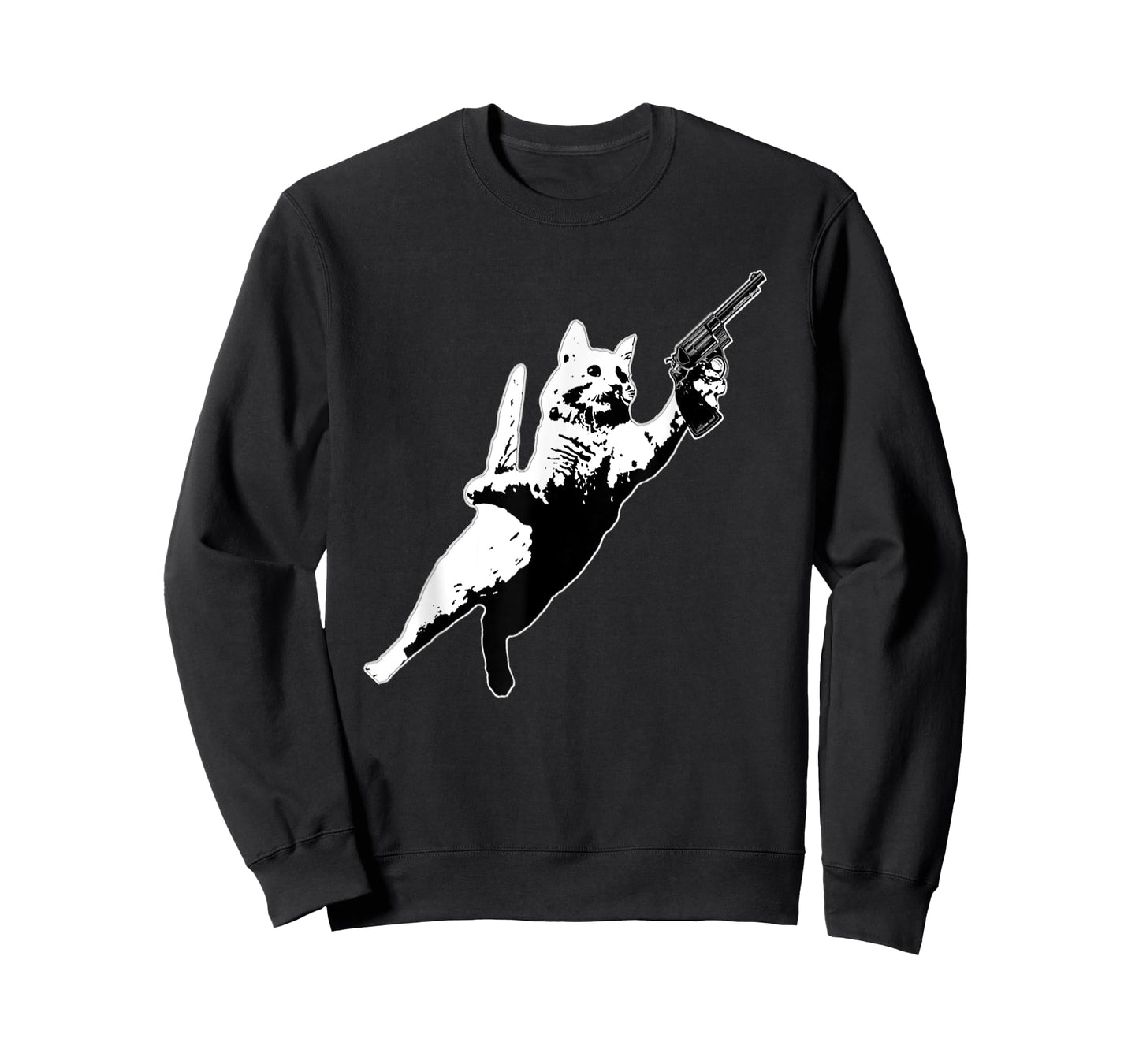 Kitty Cat Gun Jumping Funny Cat Pet Lovers T-Shirt for Men Women