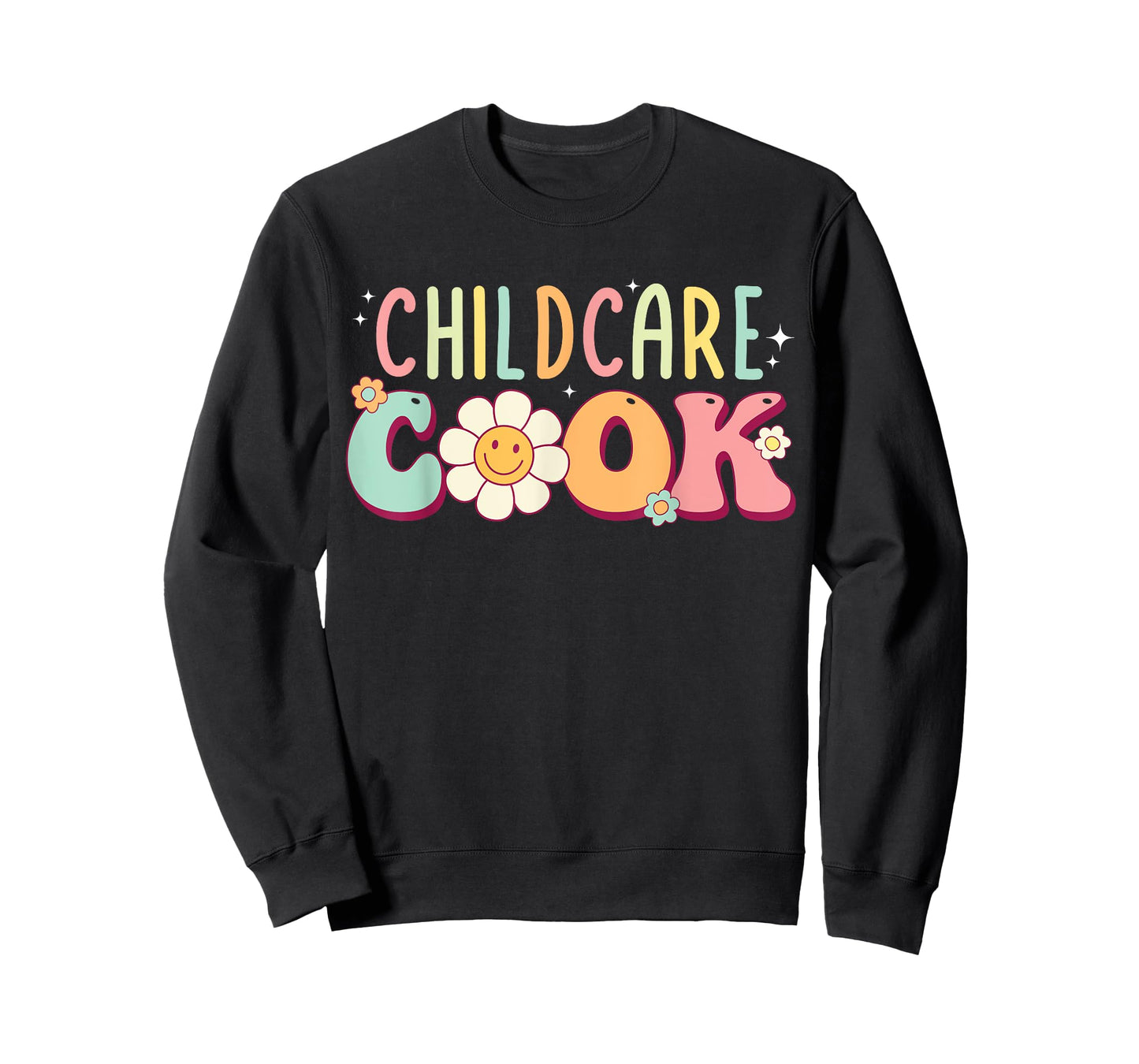 Childcare Provider Cook Uniform Daycare Teacher Groovy Women T-Shirt