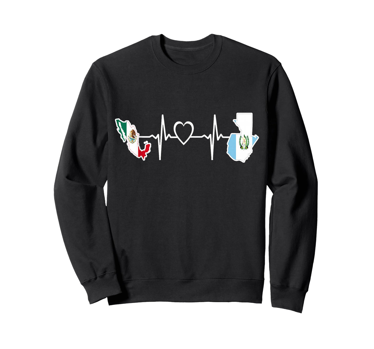 Mexican Guatemalan Flag Shirt Guatemala Mexico Heartbeat T-Shirt