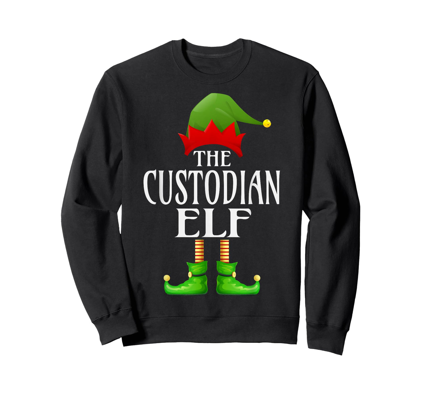 Custodian Elf Xmas Funny Family Matching Group Christmas T-Shirt