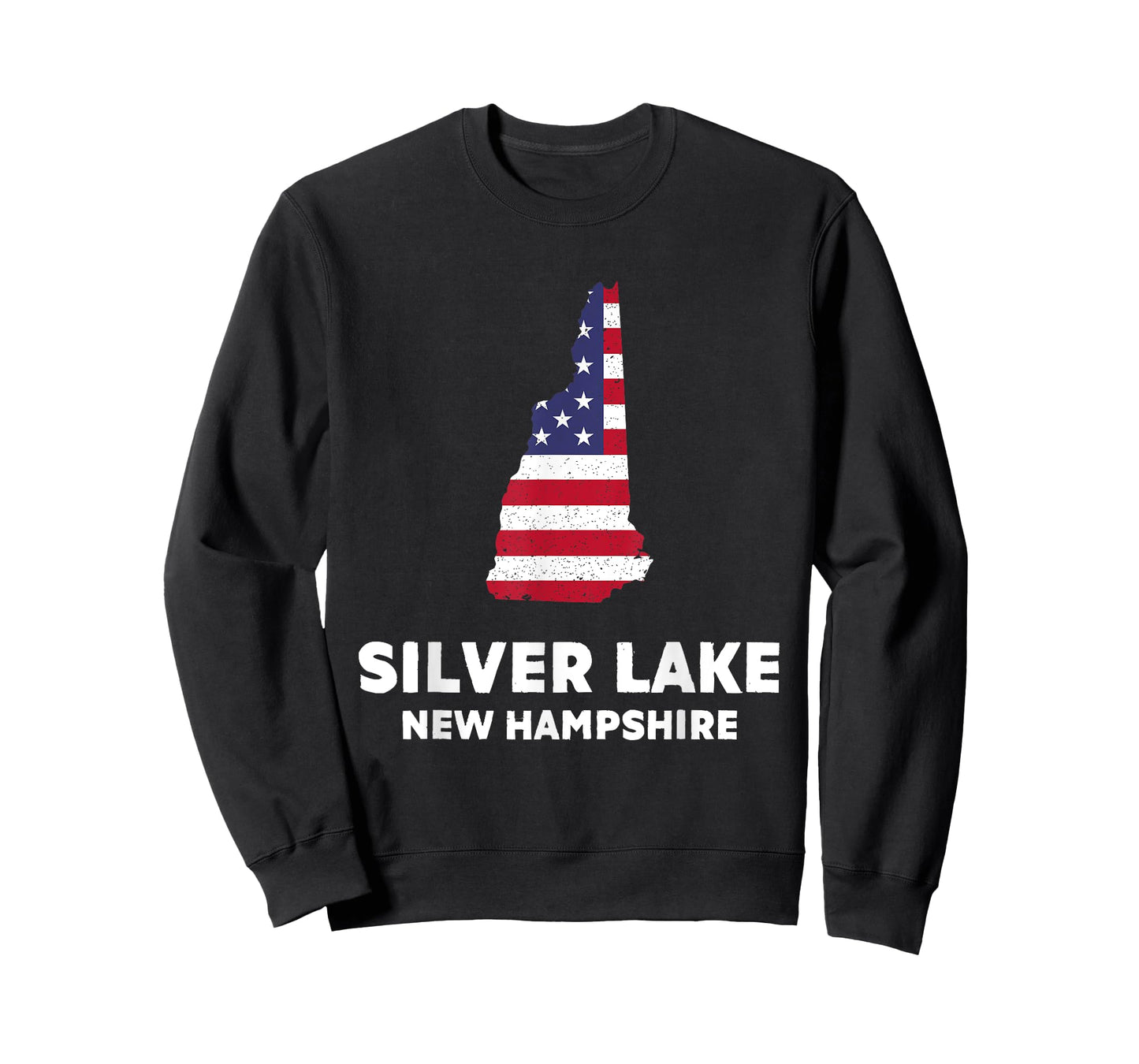 Distressed Patriotic USA Flag Silver Lake, New Hampshire T-Shirt for Women Men