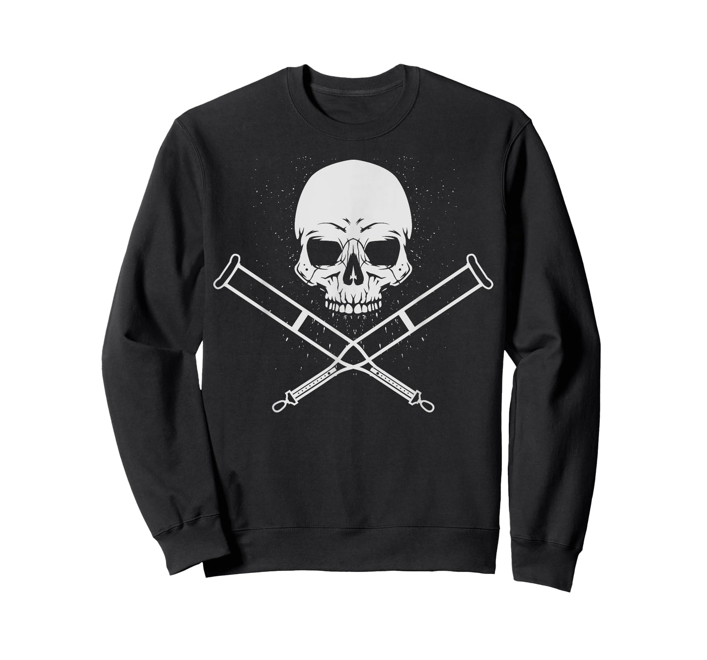 Cool Skull And Crutches | Funny Fractured Bone Support Gift T-Shirt