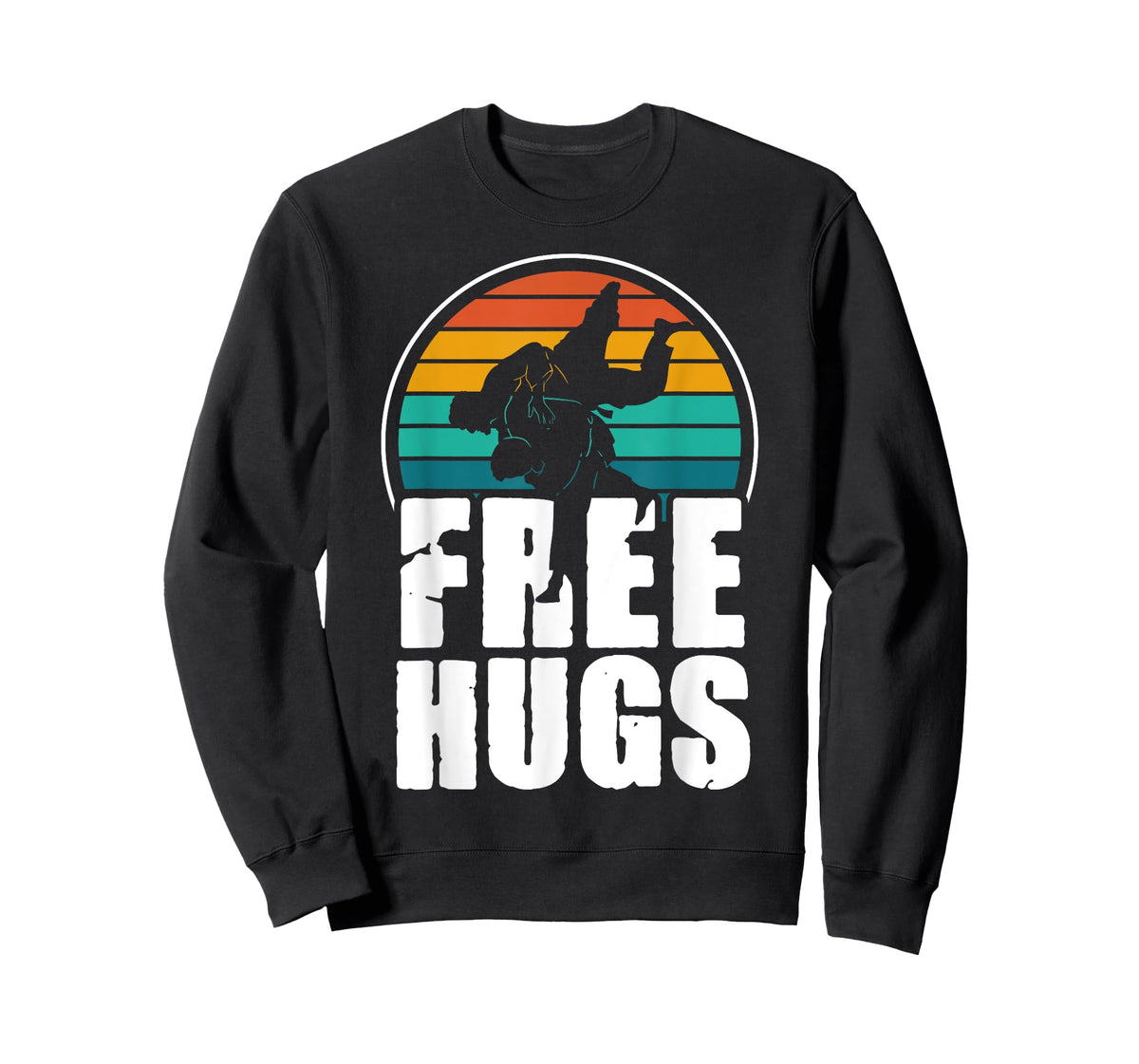 Vintage Retro Free Hugs - Cool Jiu Jitsu BJJ Martial Arts T-Shirt