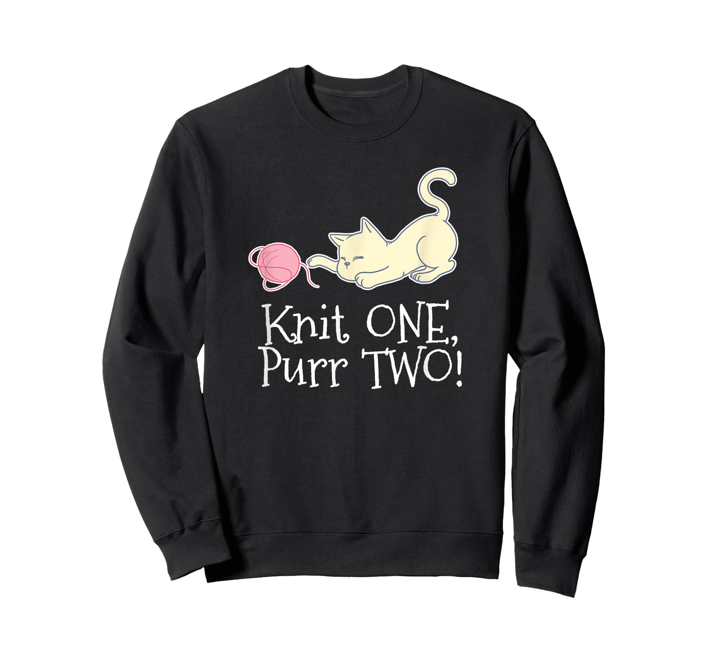 Knit One Purr Two Cat Lover Yarn Crocheting T-Shirt for Men Women